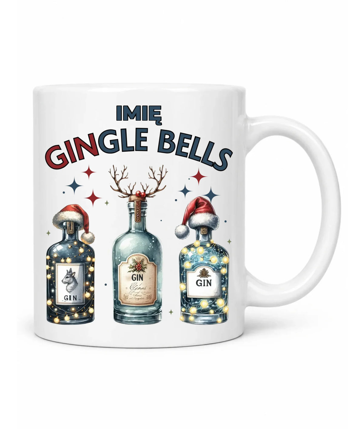 Kubek świąteczny - Gin Gingle bells - personalizowany BN68