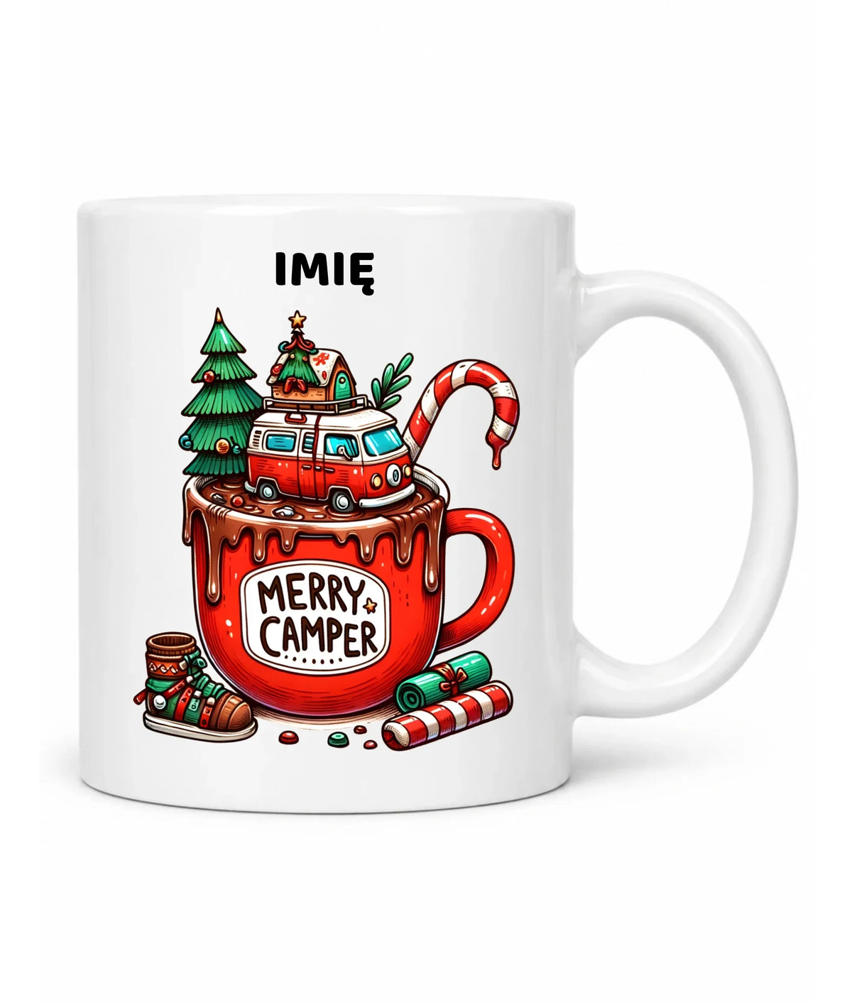 Kubek świąteczny - Kamper Merry Camper - personalizowany BN43