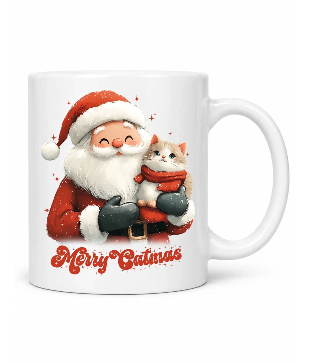 Kubek świąteczny - prezent dla kociary - Merry Catmas BN38