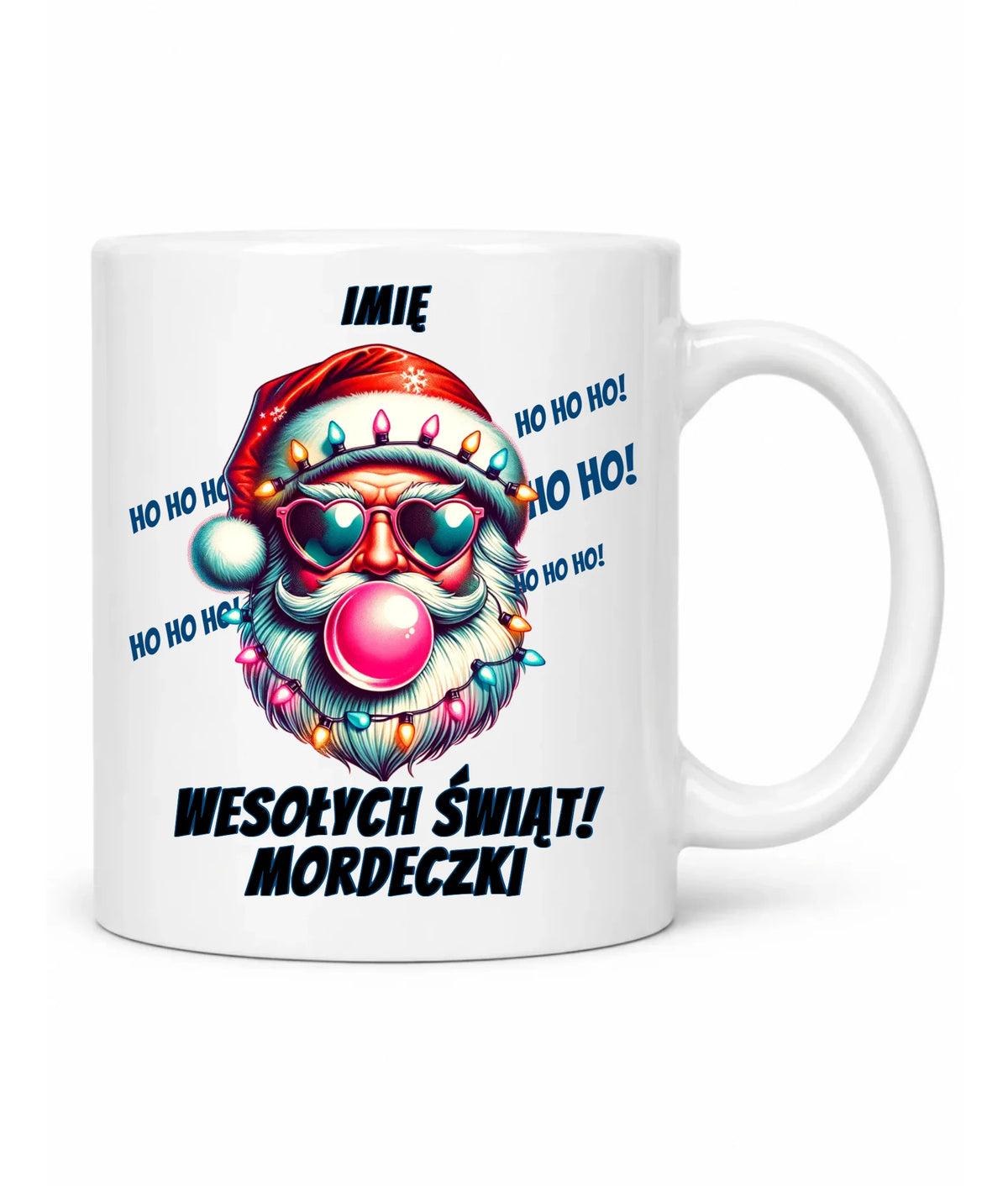 Kubek świąteczny - Mikołaj Wesołych Świąt Mordeczki - personalizowany BN17