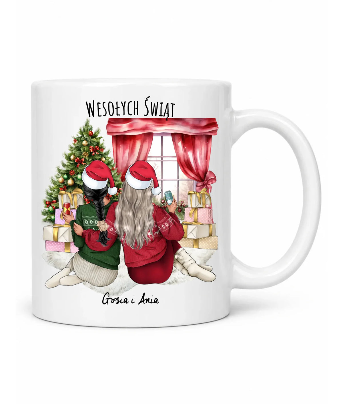 Kubek świąteczny - prezent dla przyjaciółki - 2-4 przyjaciółek - personalizowany PR06