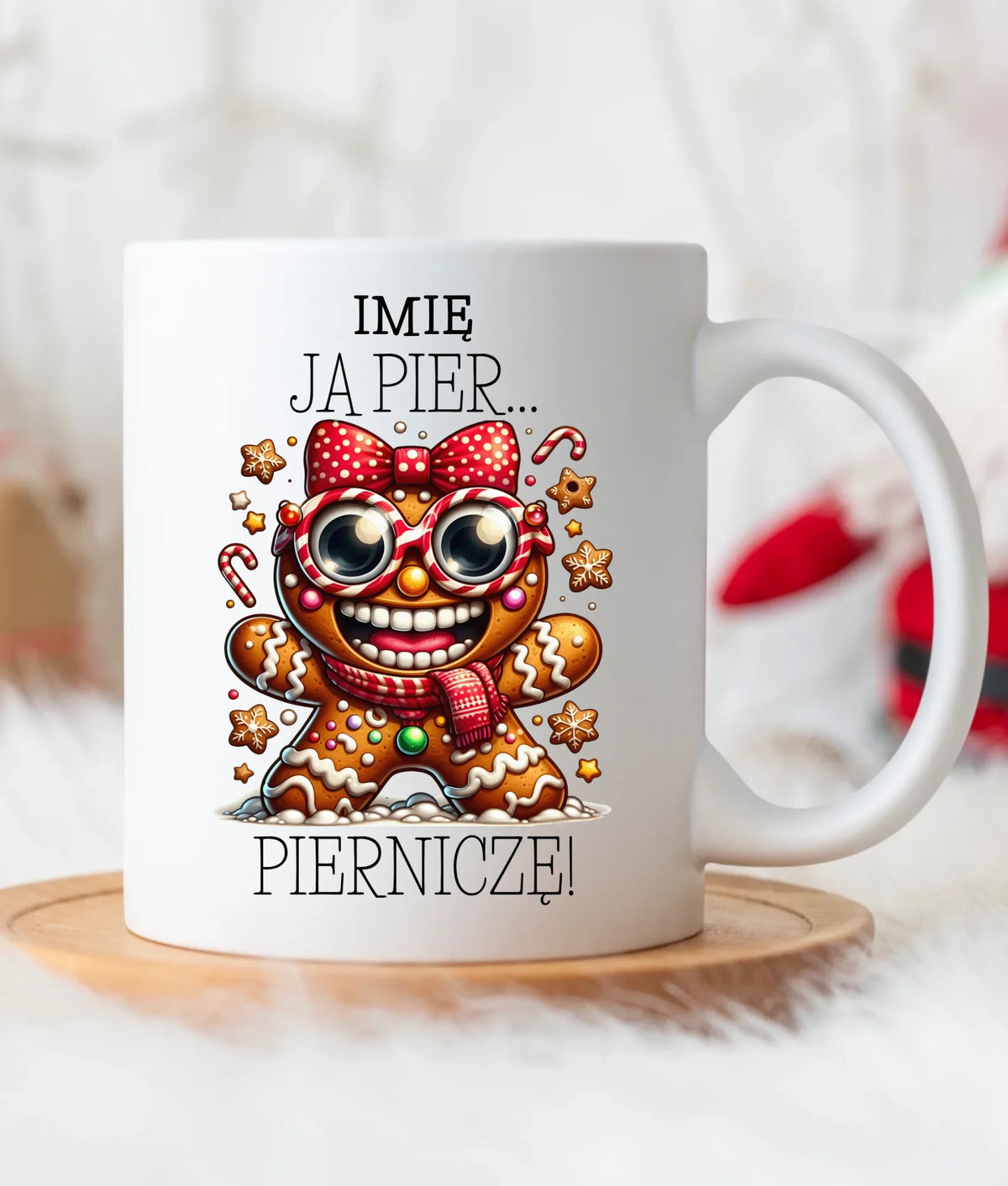 Kubek świąteczny - Babeczka Ja pierniczę - personalizowany BN95