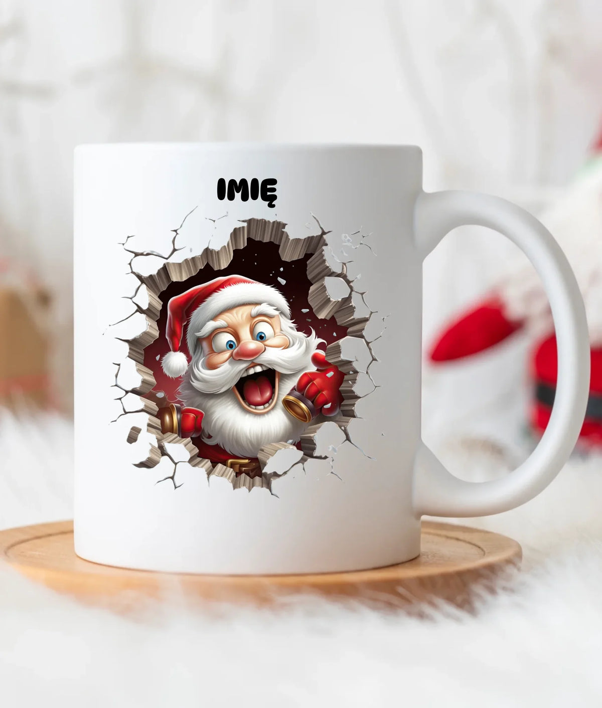 Kubek świąteczny - Mikołaj 3D - personalizowany BN85