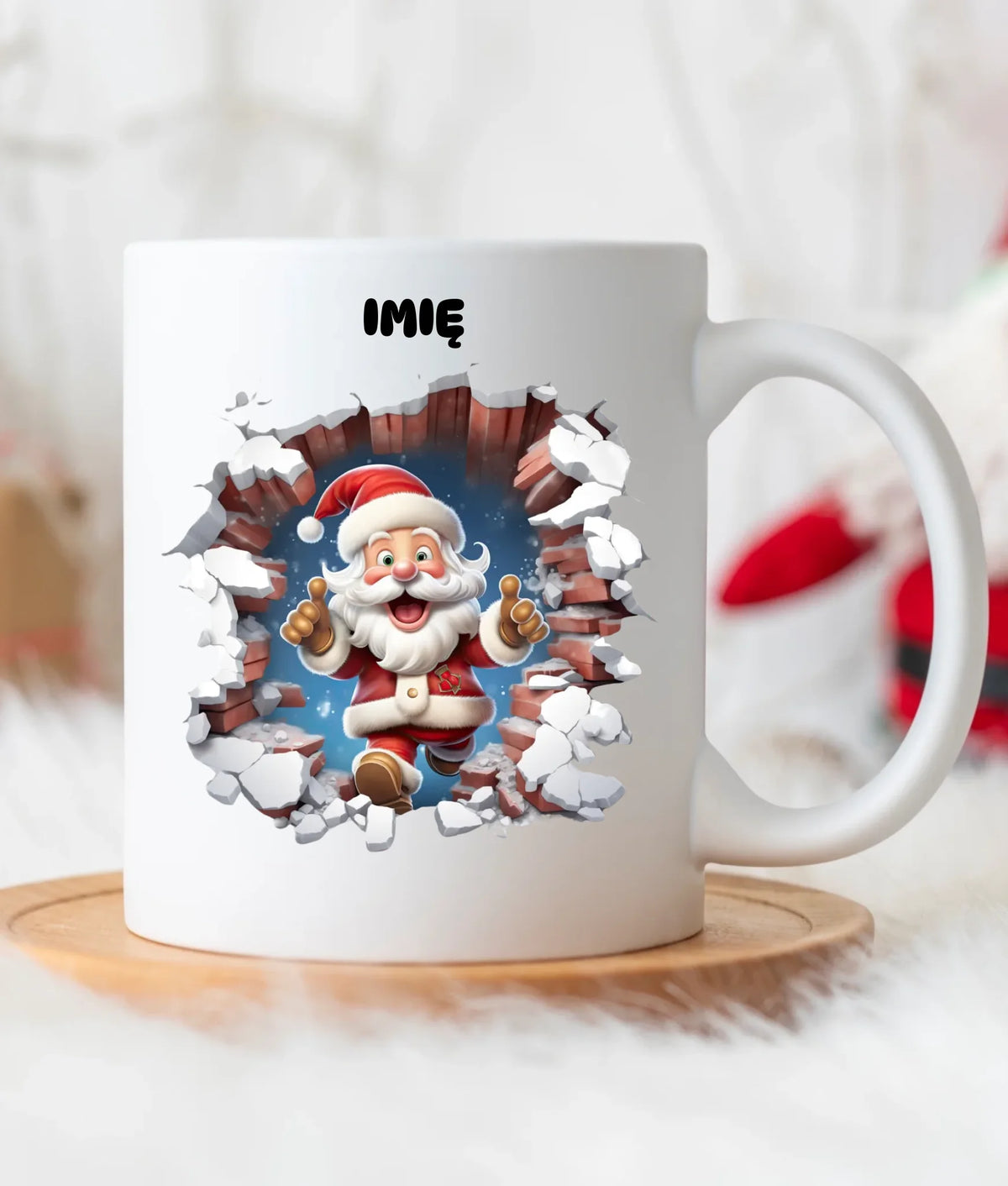 Kubek świąteczny - Mikołaj 3D - personalizowany BN83