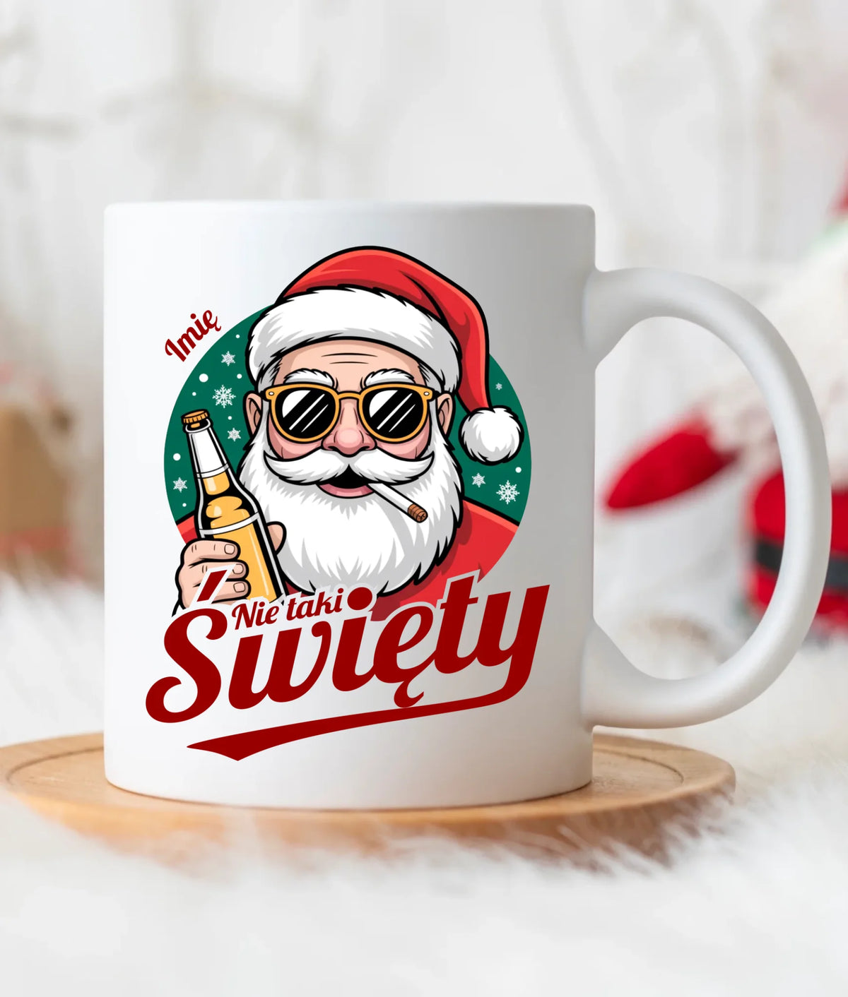 Kubek świąteczny - Mikołaj nie taki święty - personalizowany BN80