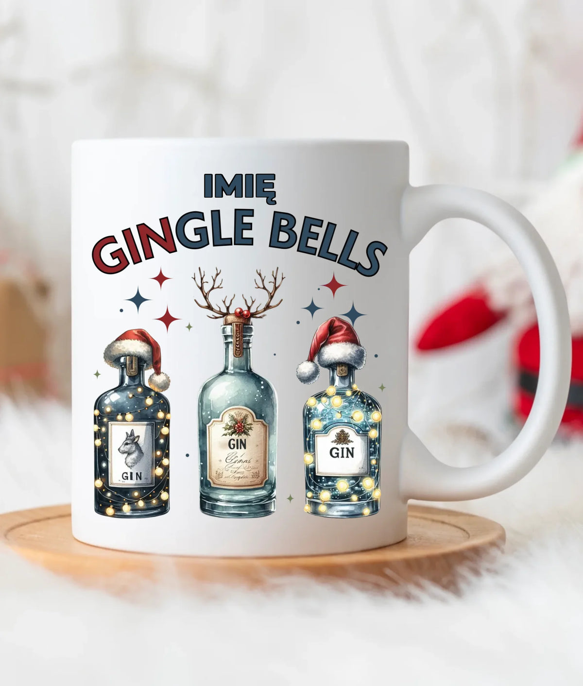Kubek świąteczny - Gin Gingle bells - personalizowany BN68