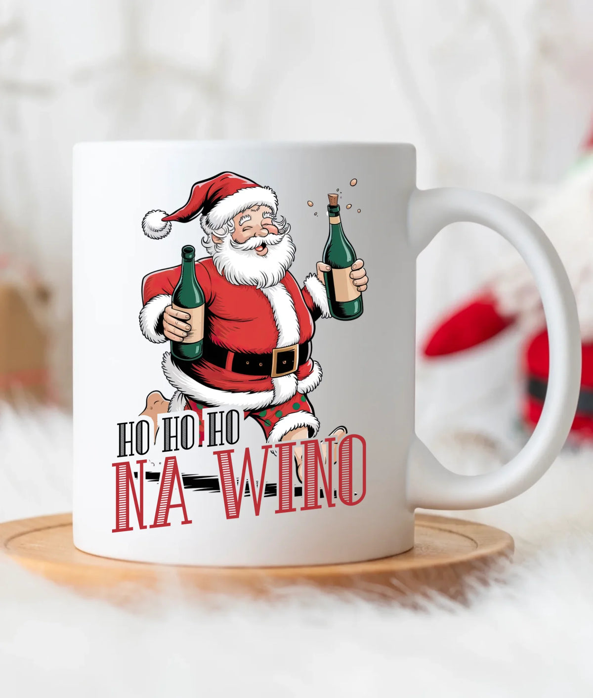 Kubek świąteczny - Mikołaj Ho ho ho na wino BN61