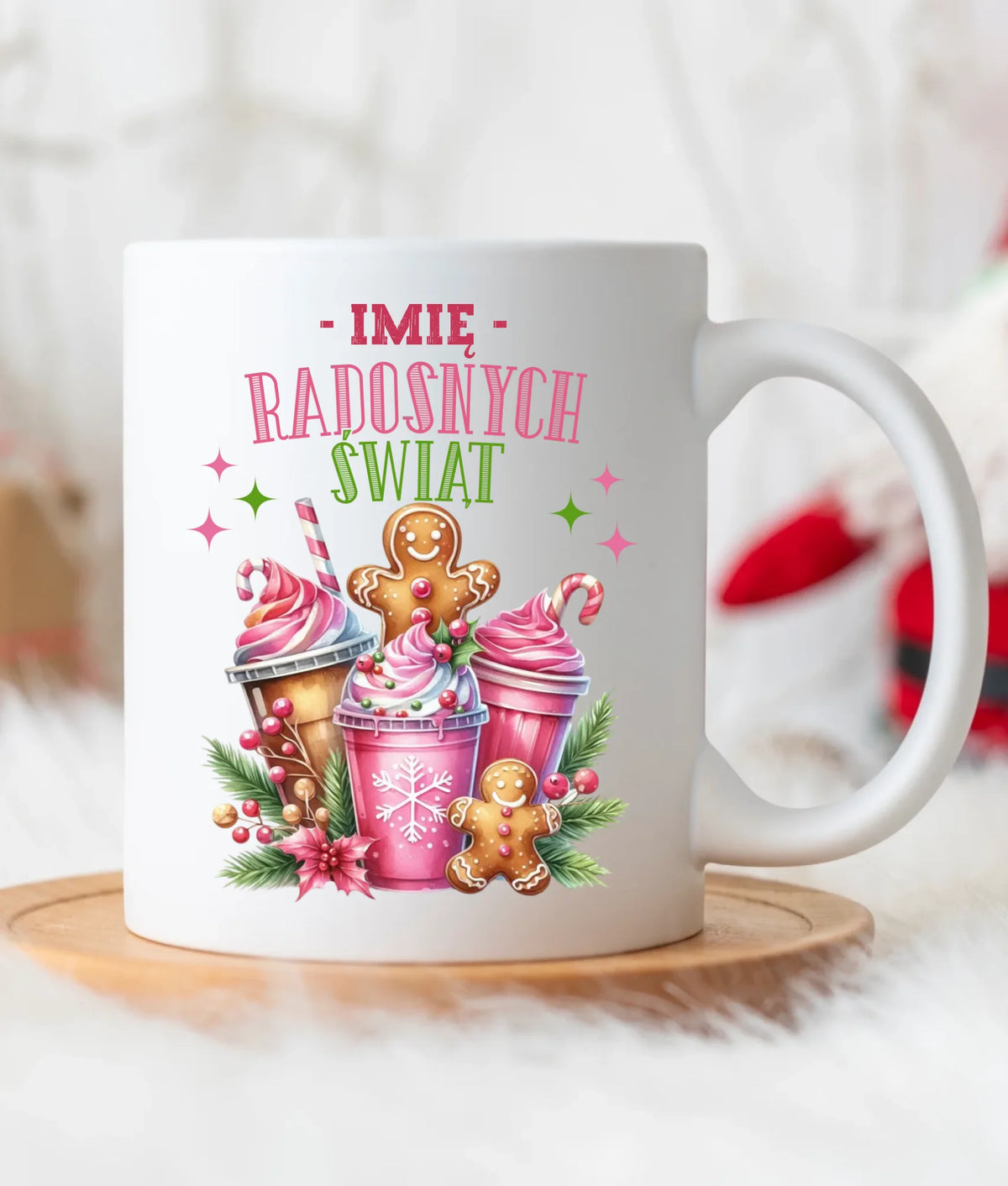Kubek świąteczny - Radosnych Świąt - personalizowany BN58