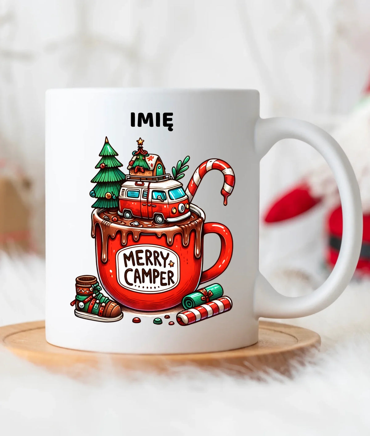 Kubek świąteczny - Kamper Merry Camper - personalizowany BN43