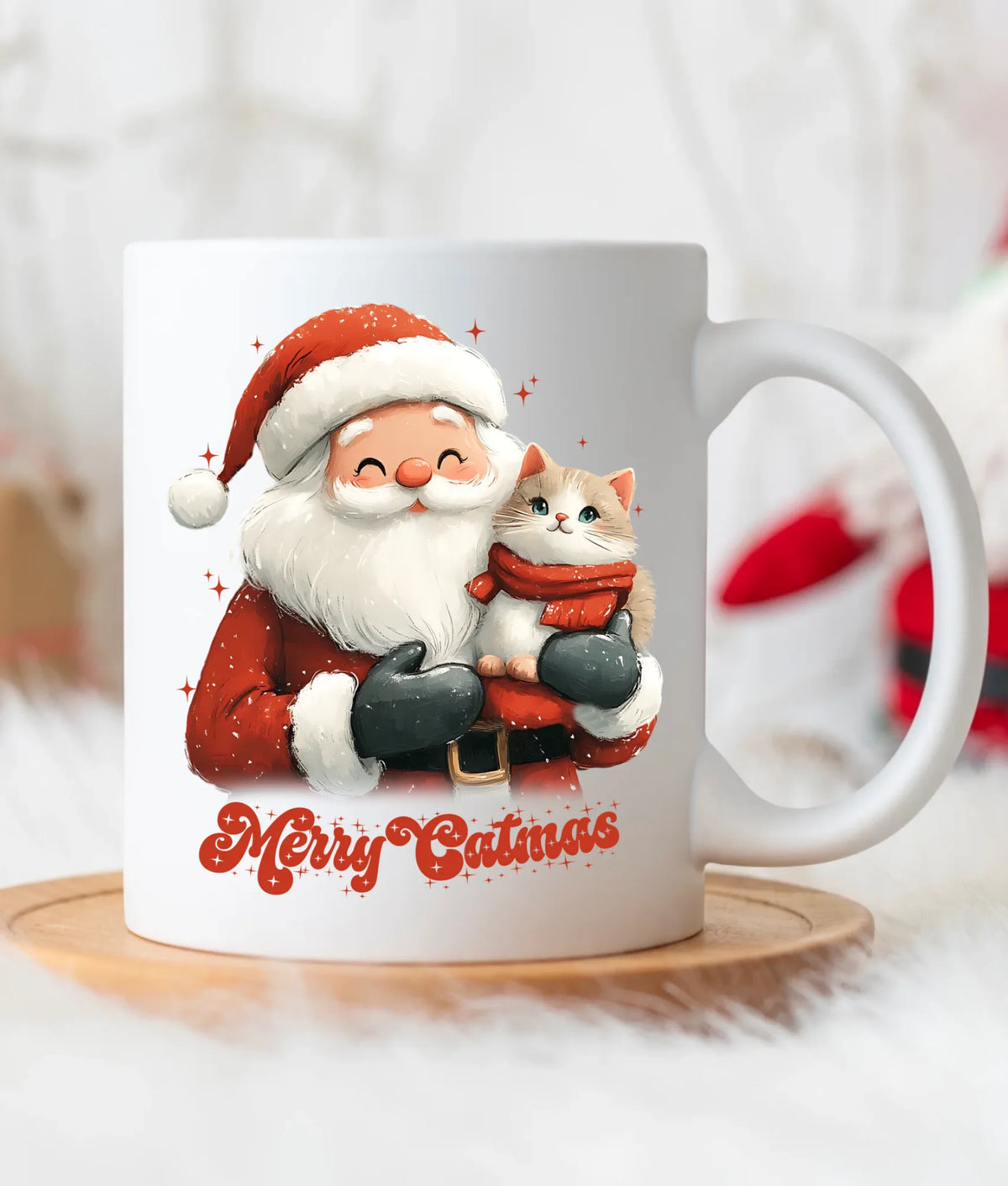 Kubek świąteczny - prezent dla kociary - Merry Catmas BN38