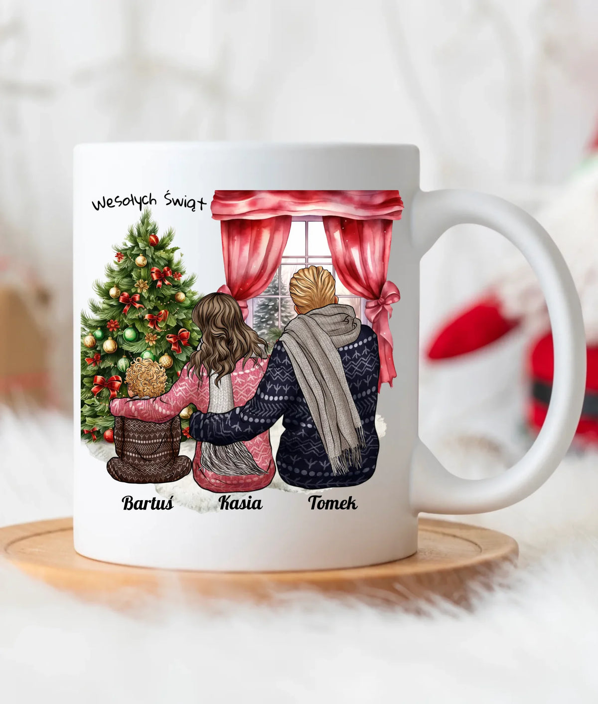 Świąteczna rodzina | Personalizowany kubek świąteczny z rodziną R01