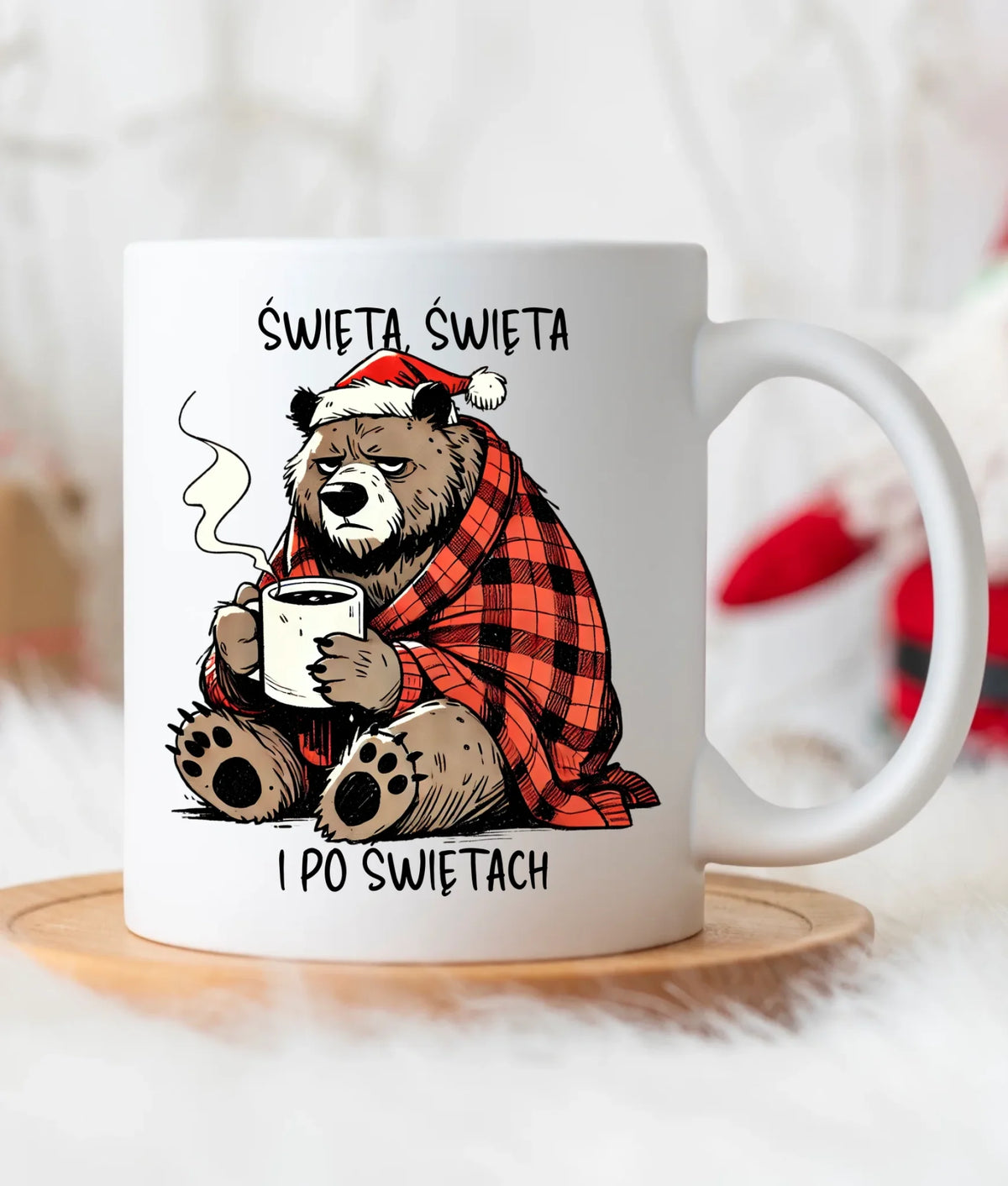 Kubek świąteczny - Miś Święta, święta i po świętach BN16