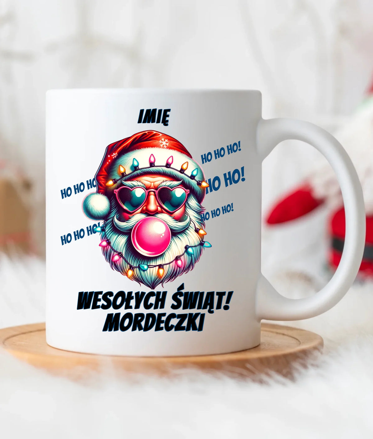 Kubek świąteczny - Mikołaj Wesołych Świąt Mordeczki - personalizowany BN17