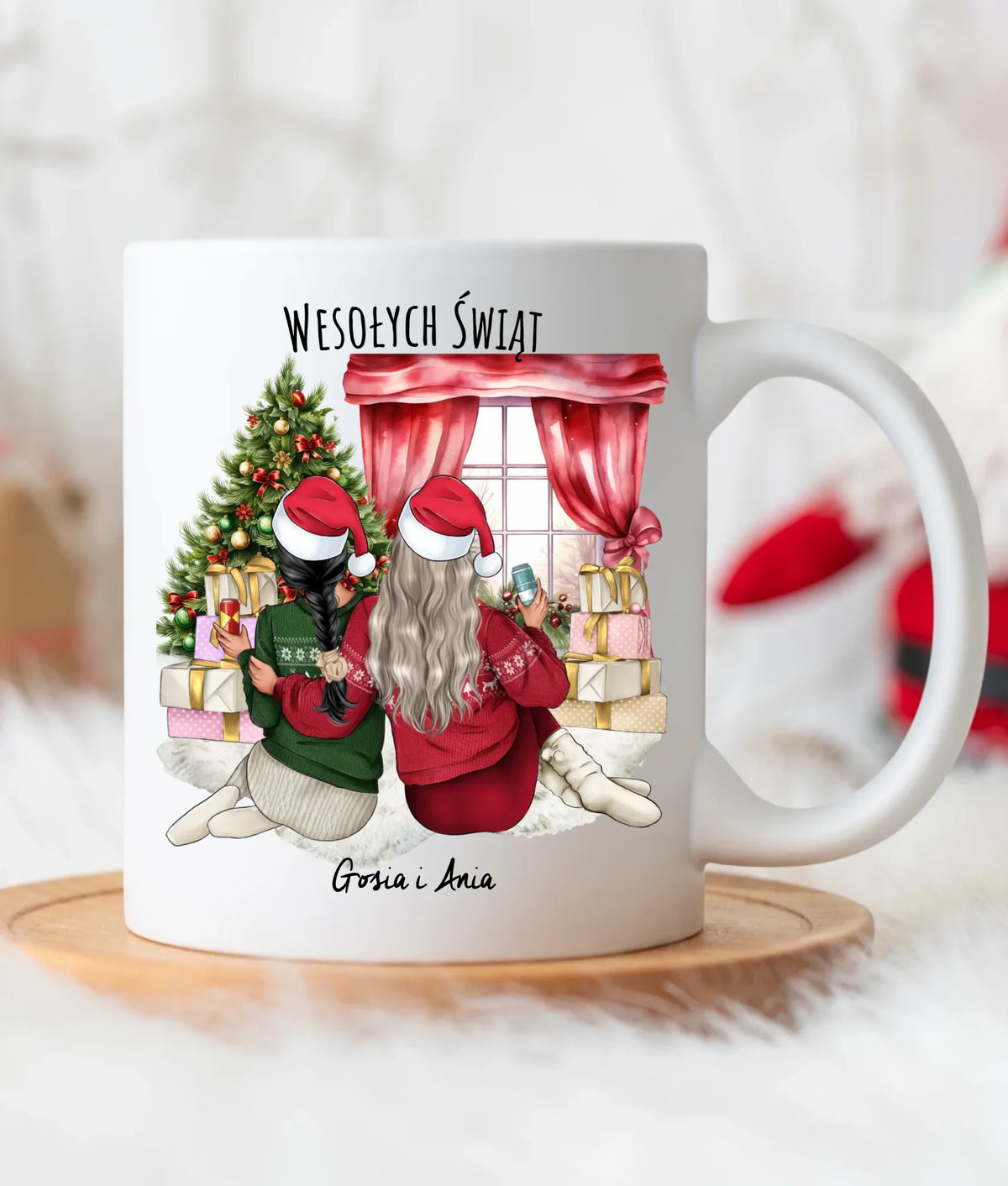 Kubek świąteczny - prezent dla przyjaciółki - 2-4 przyjaciółek - personalizowany PR06