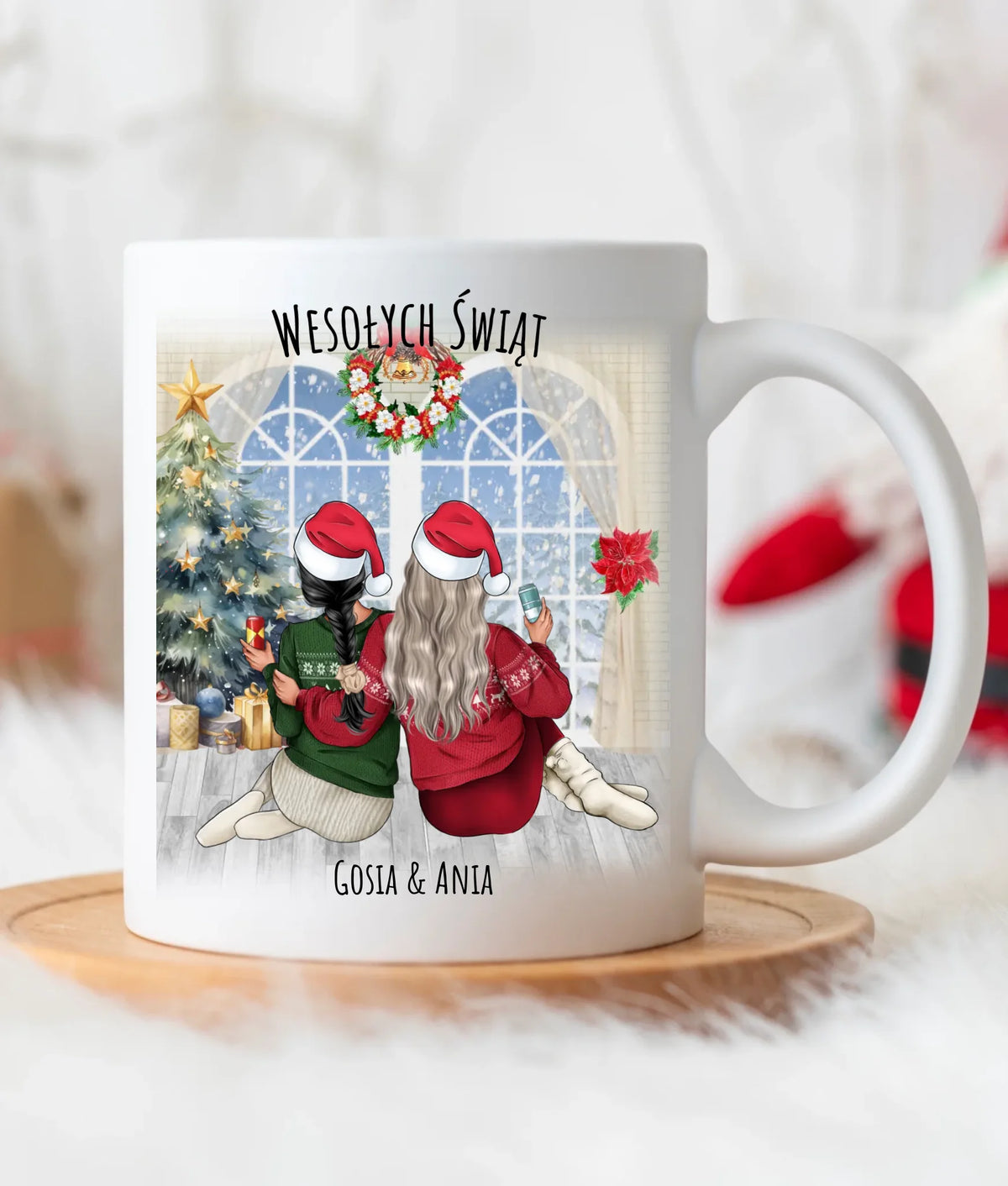 Kubek świąteczny - prezent dla przyjaciółki - 2-4 osób - personalizowany PR05