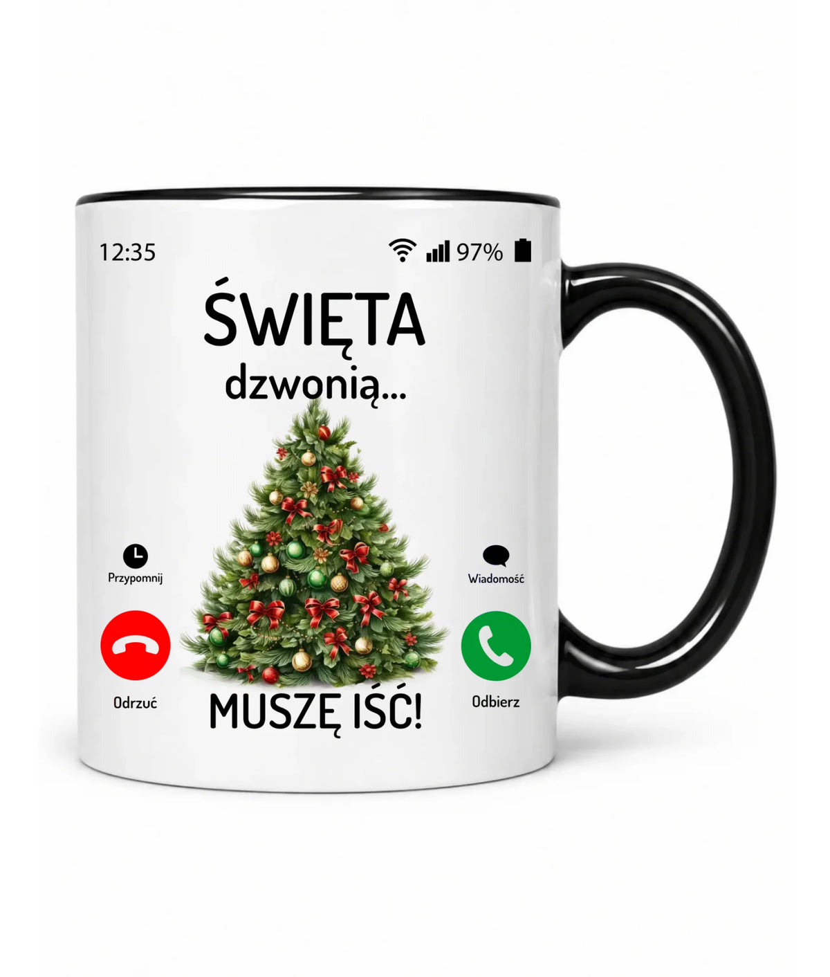 Kubek świąteczny - Choinka Święta dzwonią muszę iść BN124