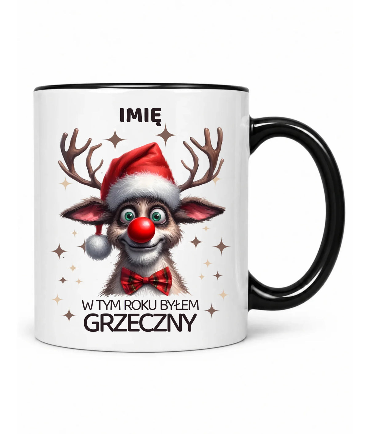 Kubek świąteczny - Renifer W tym roku byłem grzeczny - personalizowany BN96