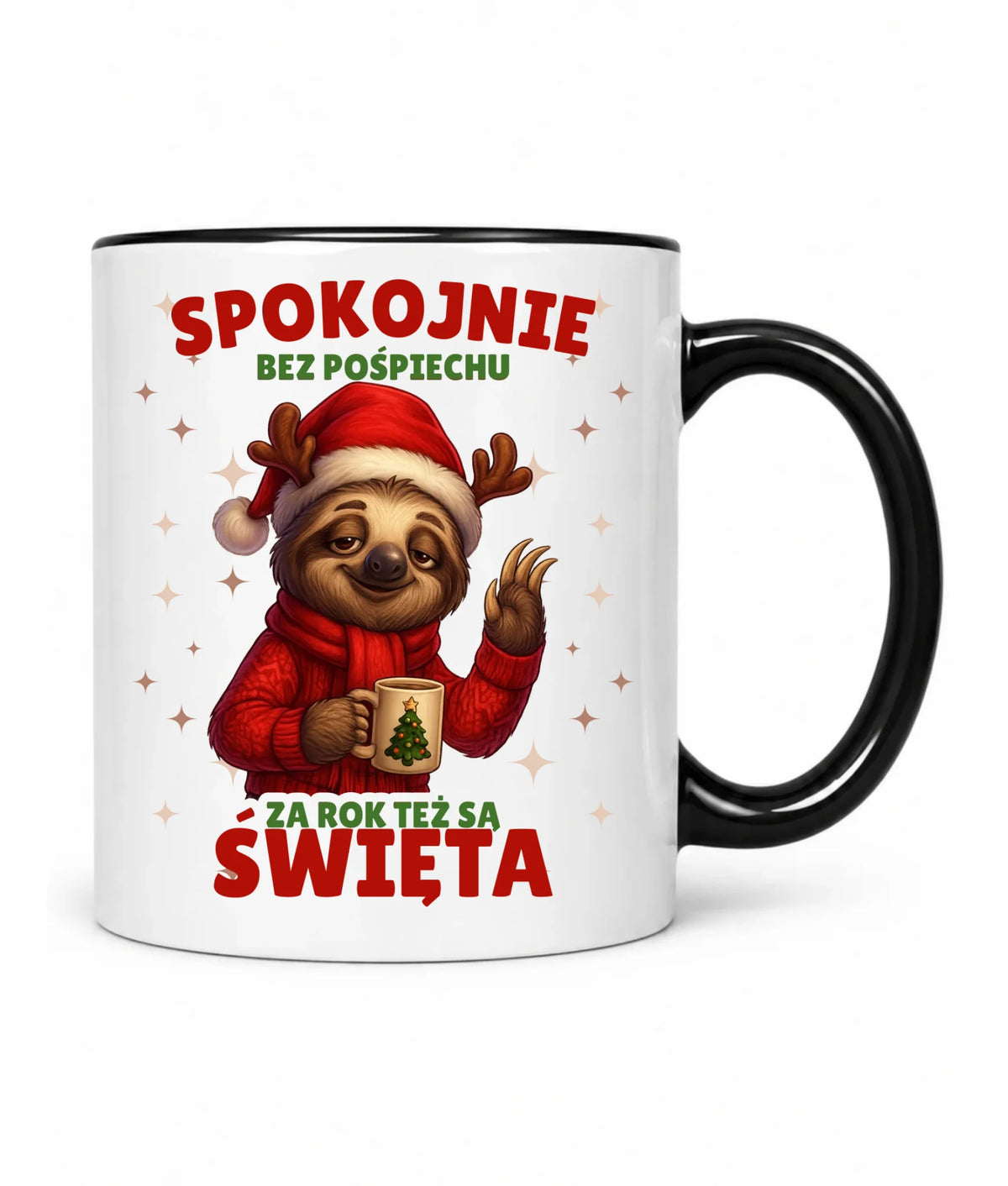 Kubek świąteczny - Leniwiec Za rok też są święta BN92