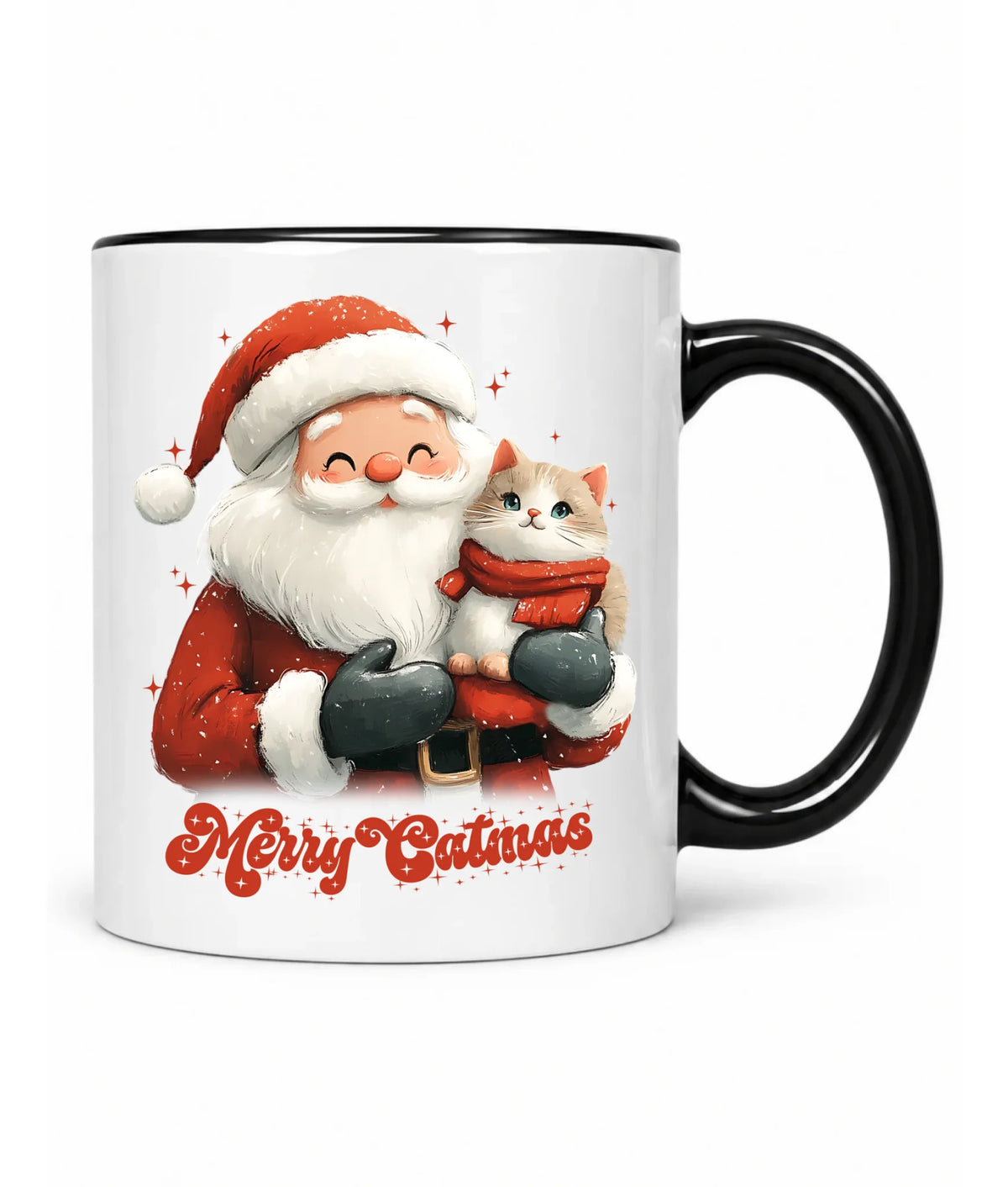 Kubek świąteczny - prezent dla kociary - Merry Catmas BN38