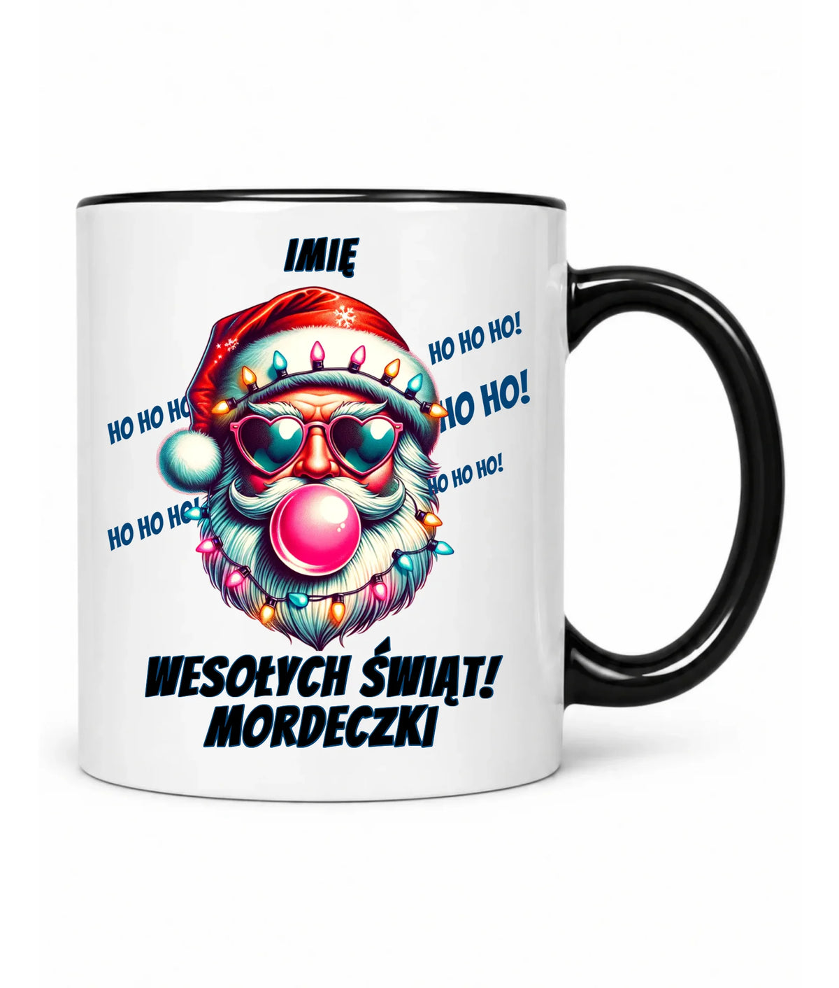 Kubek świąteczny - Mikołaj Wesołych Świąt Mordeczki - personalizowany BN17