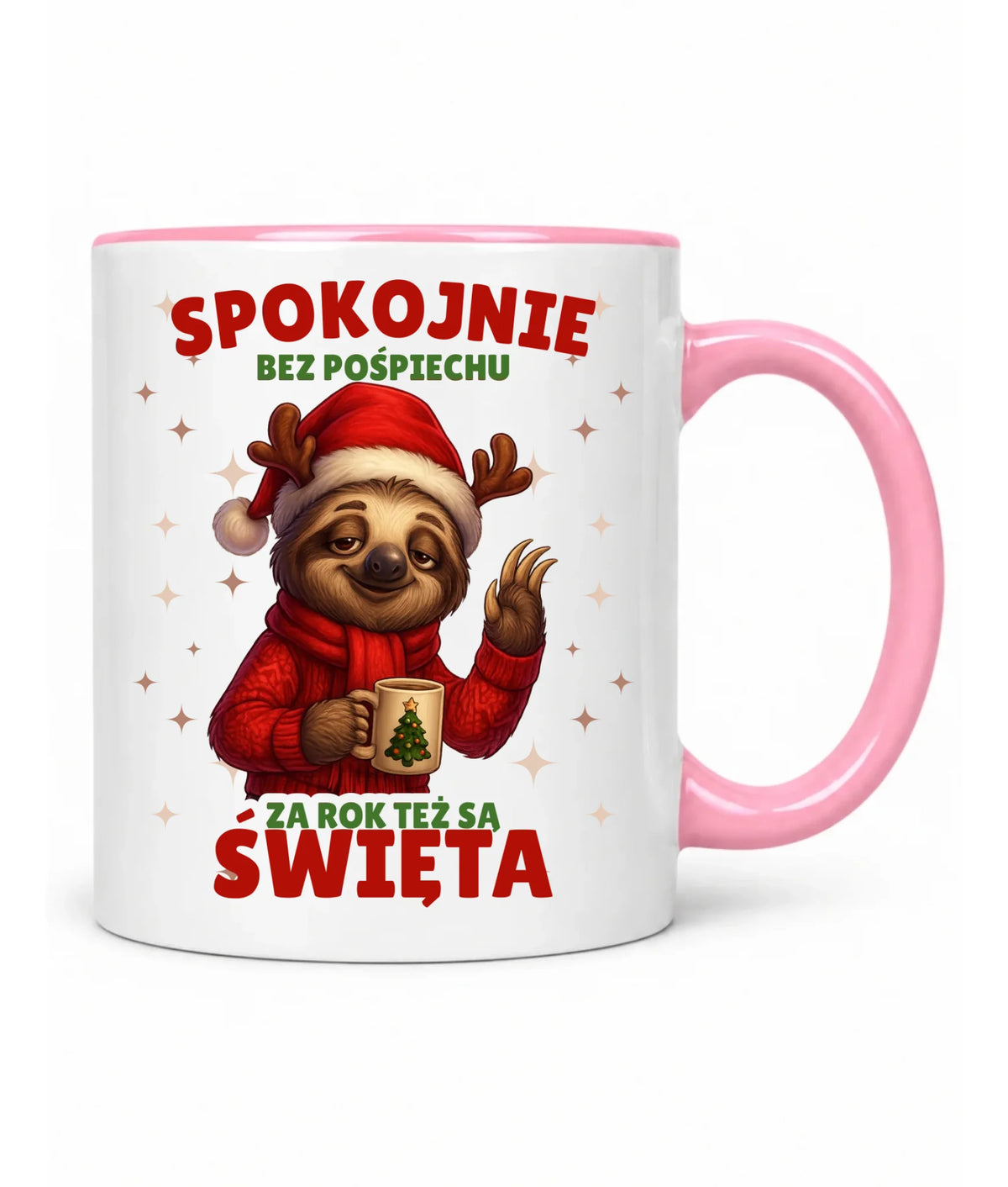 Kubek świąteczny - Leniwiec Za rok też są święta BN92