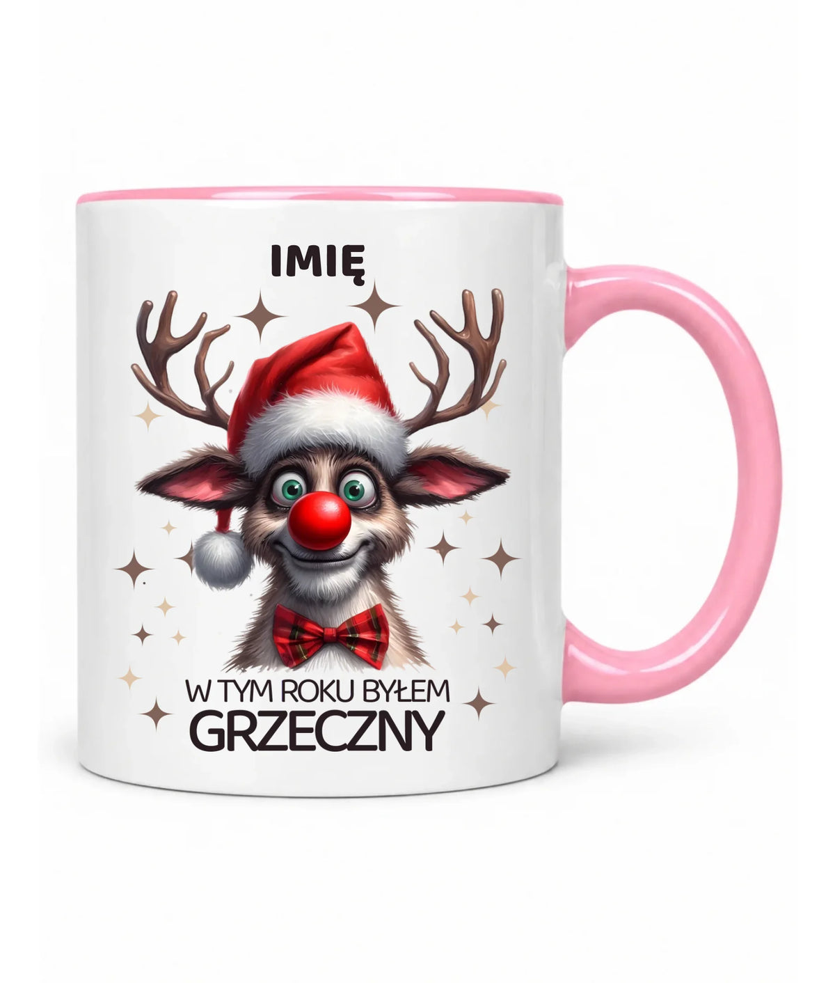 Kubek świąteczny - Renifer W tym roku byłem grzeczny - personalizowany BN96