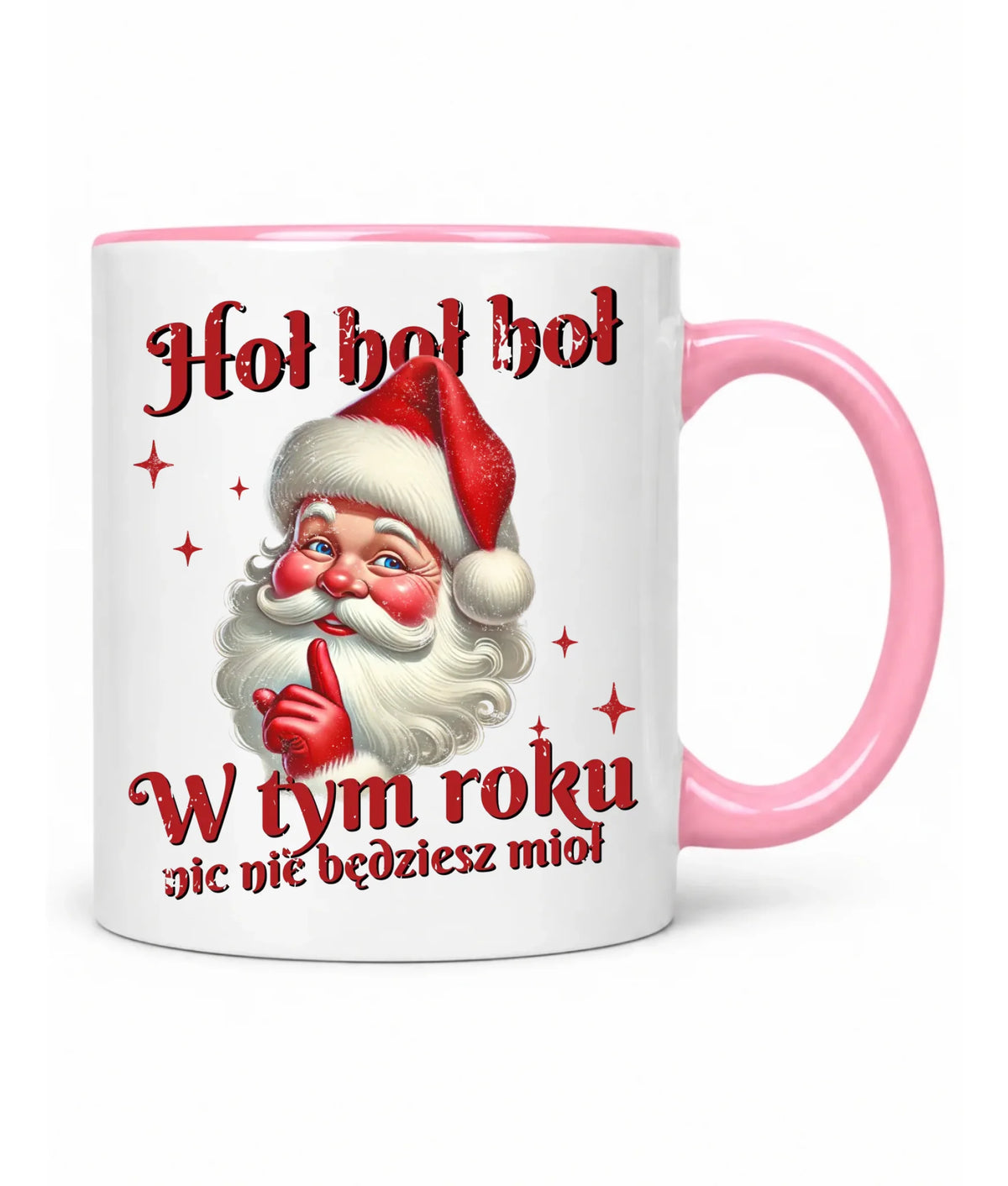 Kubek świąteczny - Mikołaj Hoł hoł nic nie będziesz mioł BN66