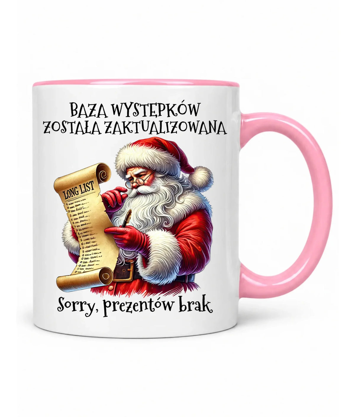 Kubek świąteczny z Mikołajem - Prezentów brak BN07