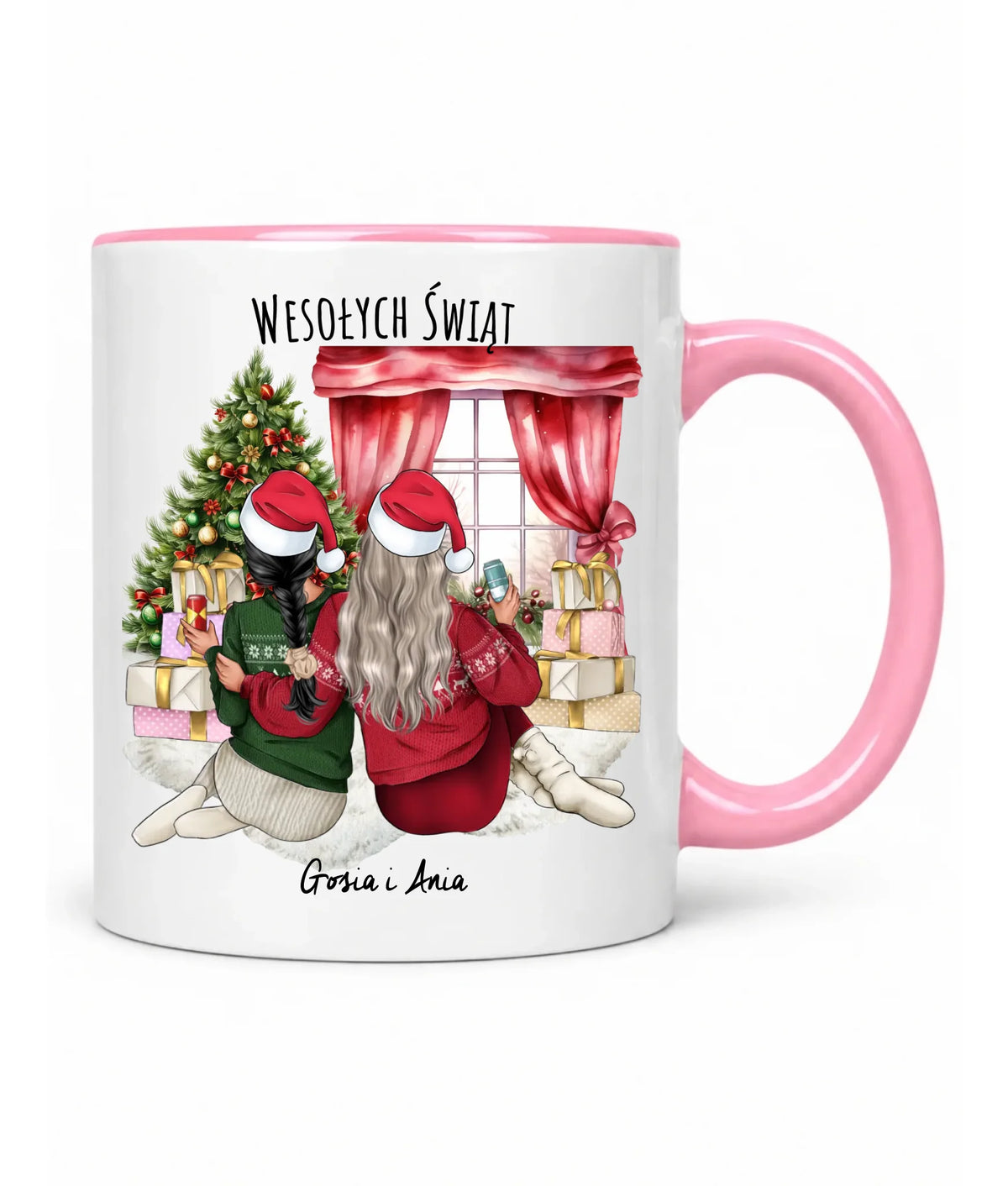 Kubek świąteczny - prezent dla przyjaciółki - 2-4 przyjaciółek - personalizowany PR06