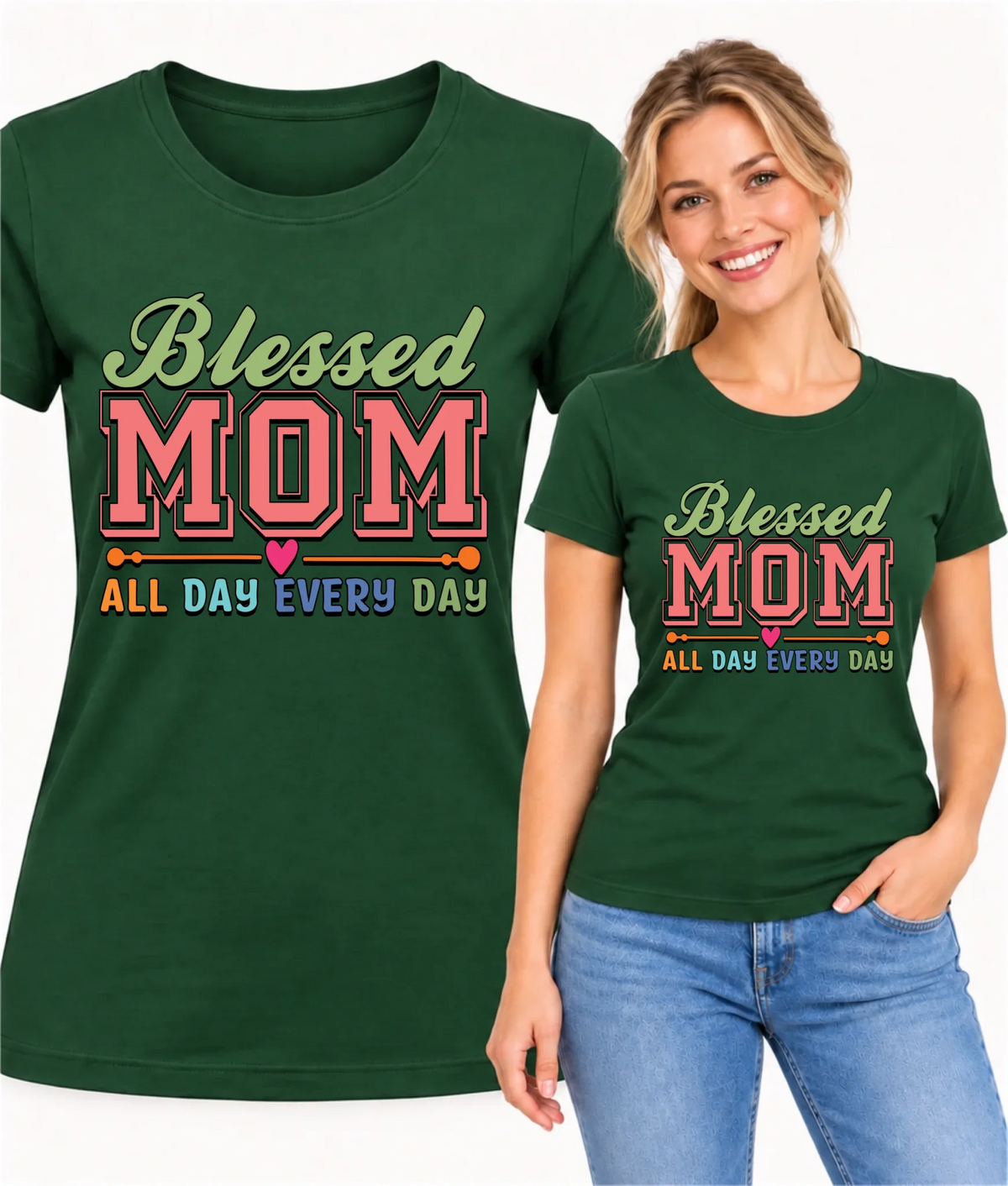 Koszulka dla mamy - Blessed mom all day every day DM36