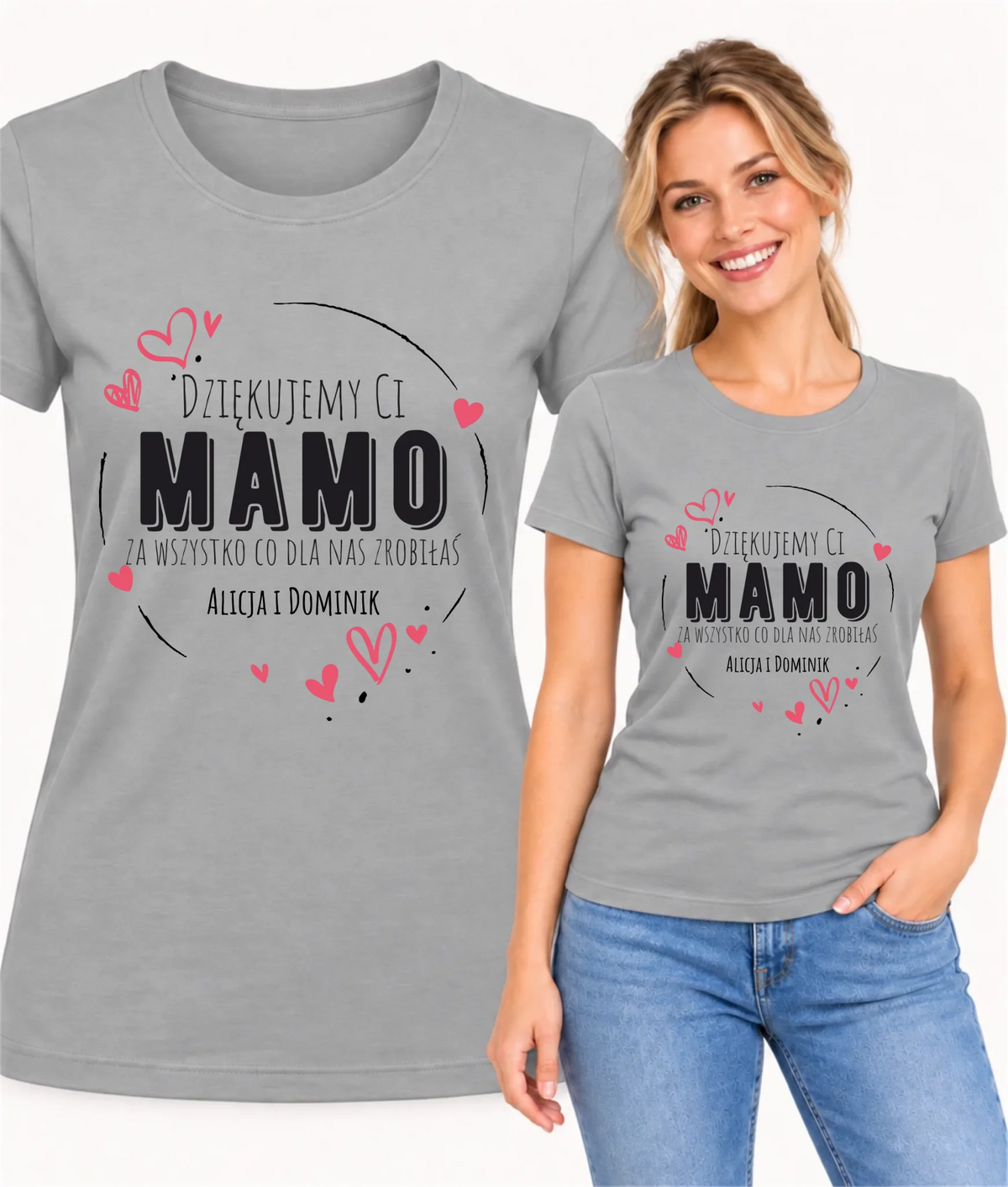 Koszulka dla mamy - Dziękujemy Ci Mamo - personalizowana DM43