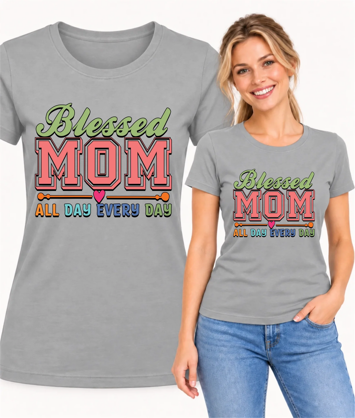 Koszulka dla mamy - Blessed mom all day every day DM36