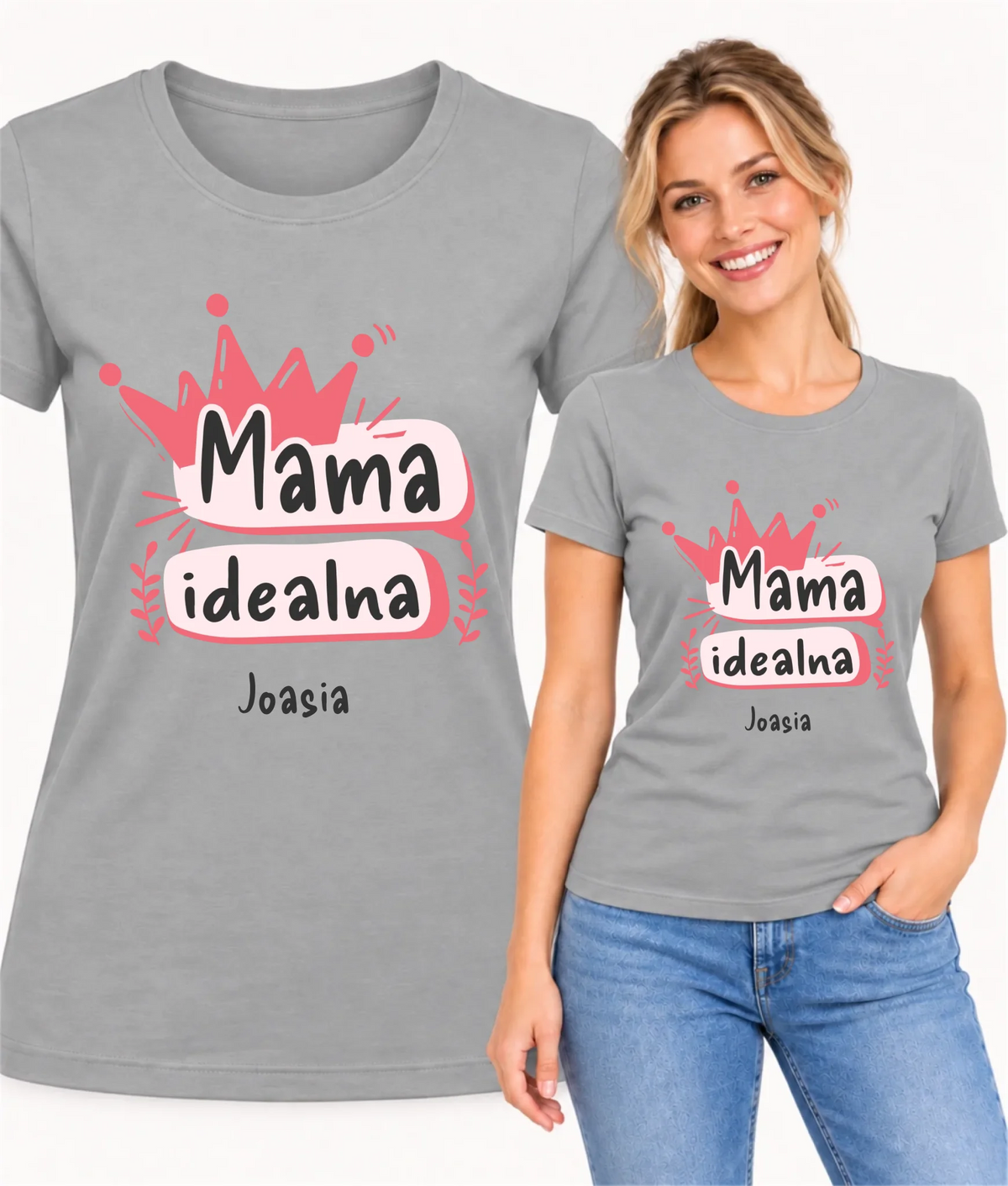 Koszulka dla mamy - Mama idealna - personalizowana DM23