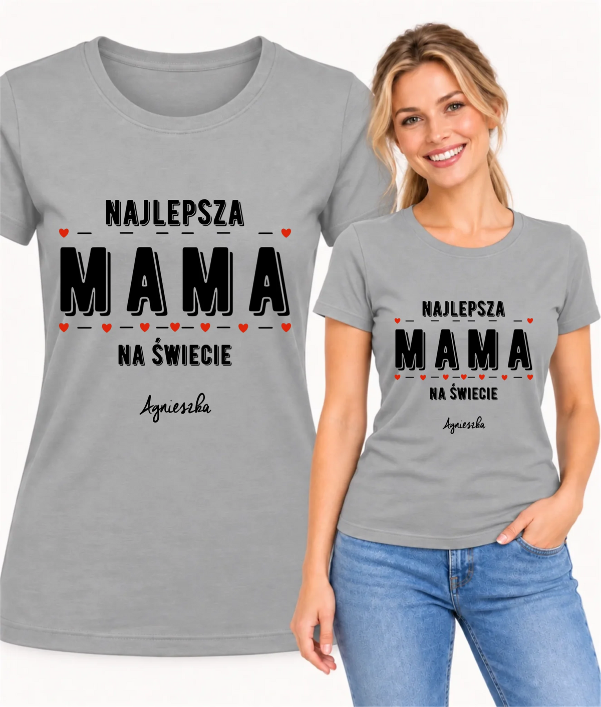 Koszulka z imieniem dla mamy - Najlepsza mama - personalizowana DM22