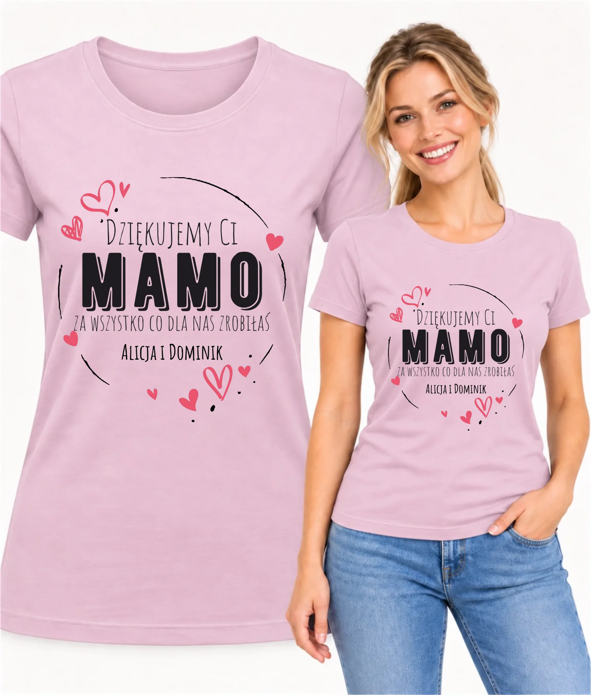 Koszulka dla mamy - Dziękujemy Ci Mamo - personalizowana DM43