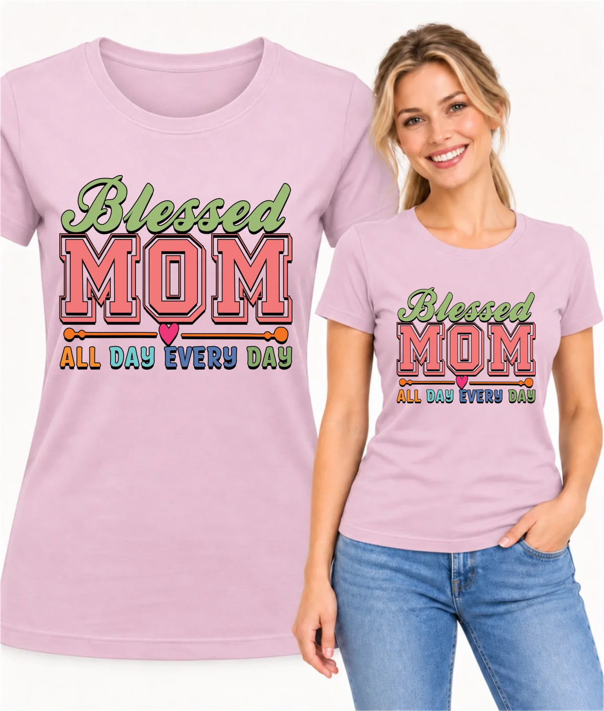 Koszulka dla mamy - Blessed mom all day every day DM36