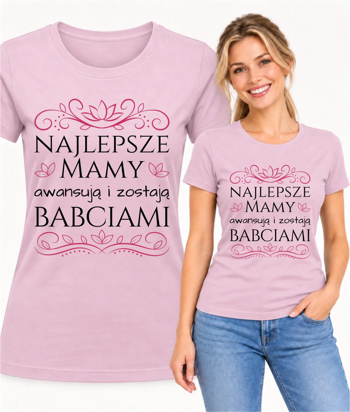 Koszulka dla mamy - przyszłej babci - Najlepsze mamy awansują i zostają babciami DM26