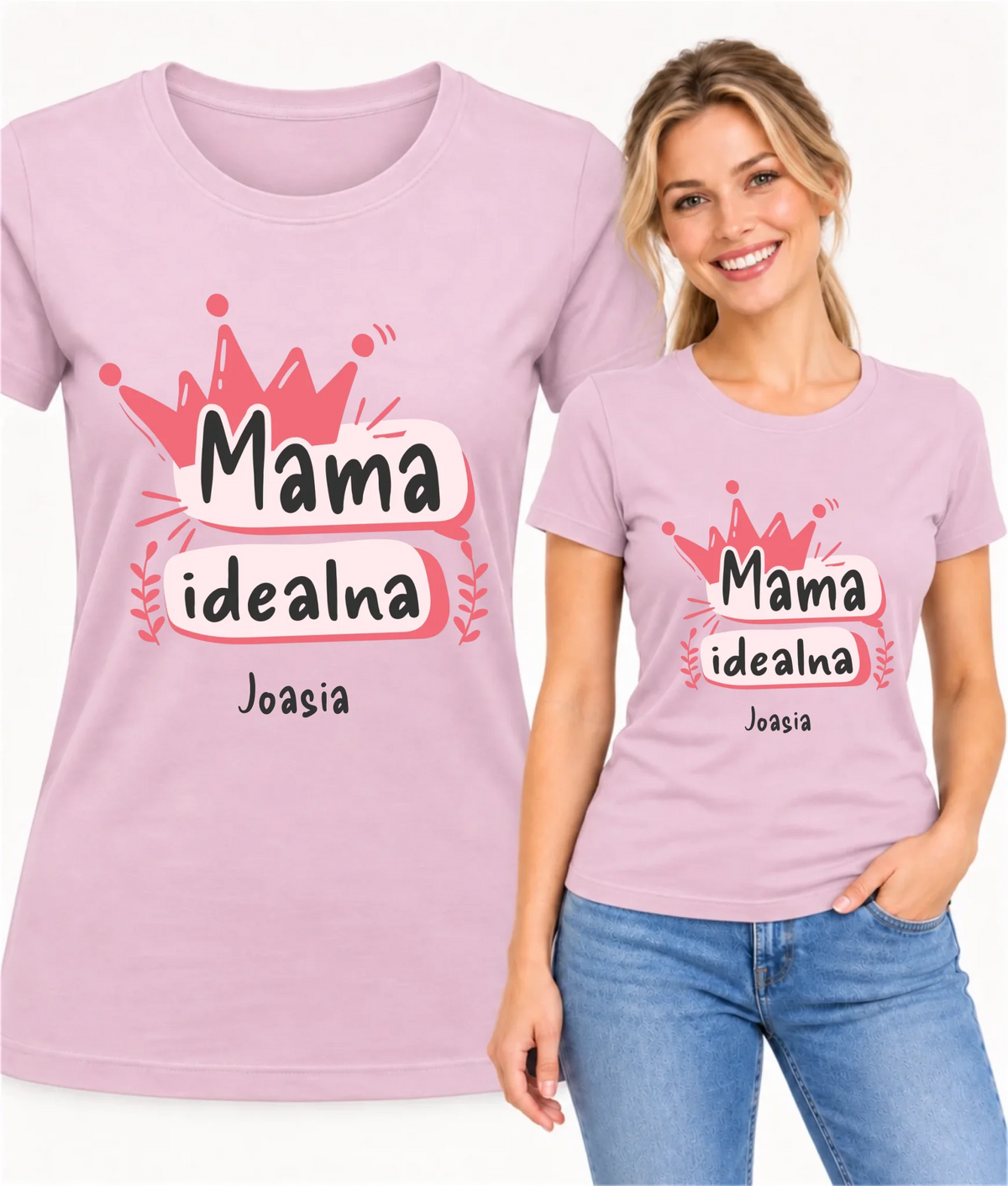Koszulka dla mamy - Mama idealna - personalizowana DM23