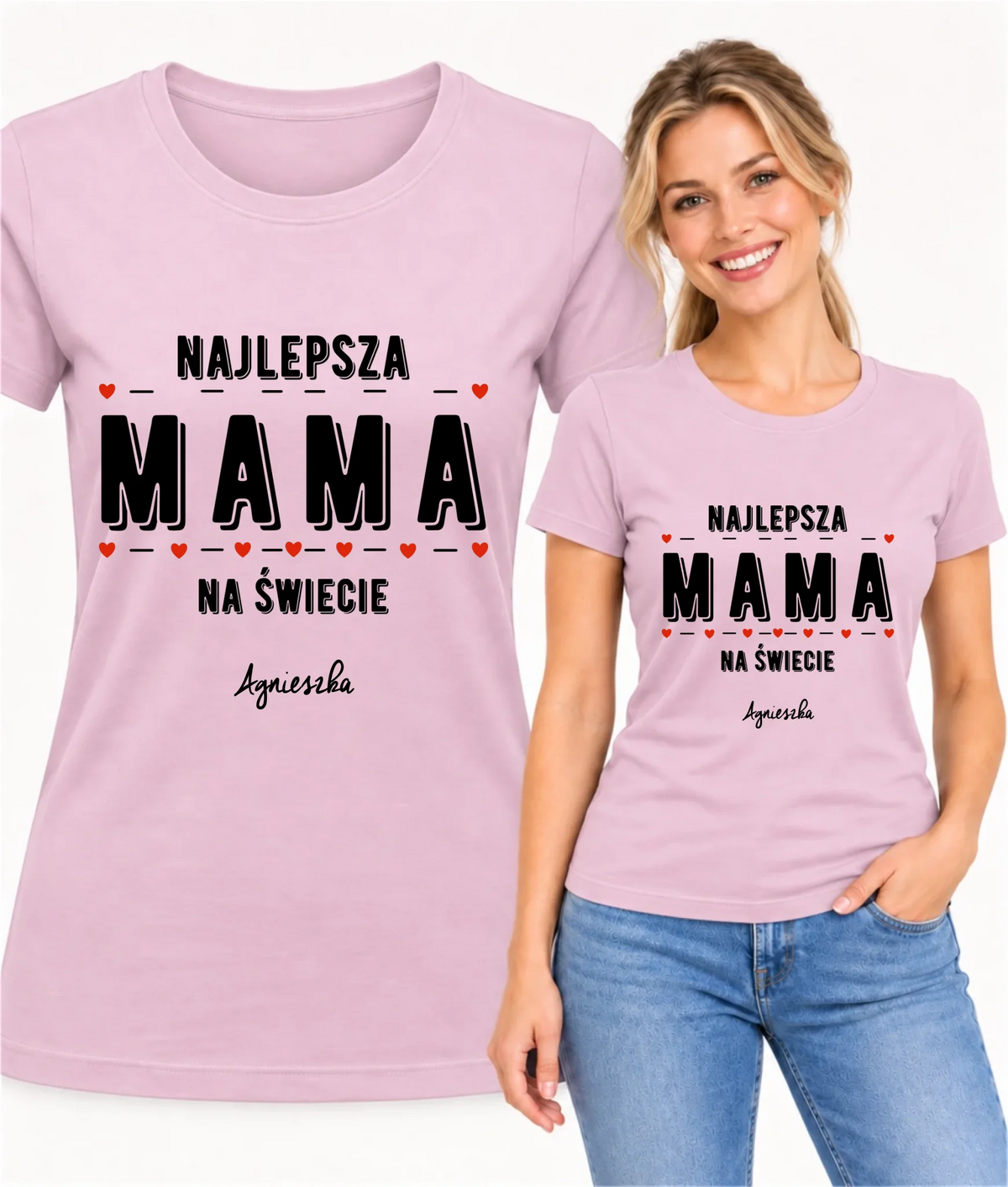 Koszulka z imieniem dla mamy - Najlepsza mama - personalizowana DM22