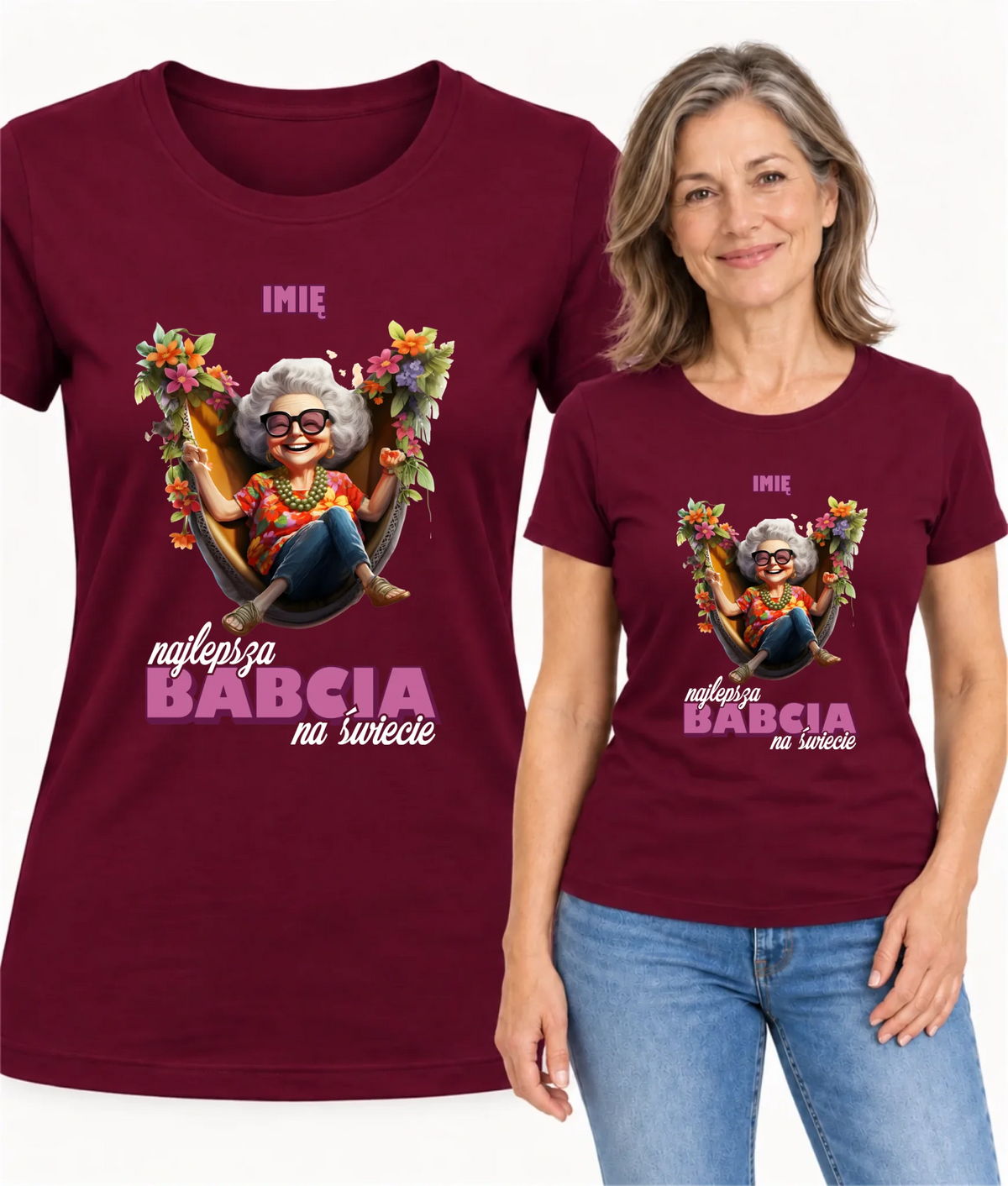 Koszulka dla babci - Najlepsza Babcia na świecie - personalizowana B14
