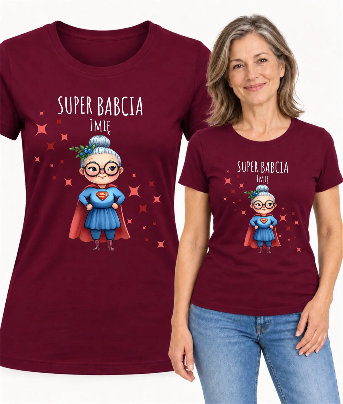 Koszulka dla babci - Super Babcia - personalizowana B02