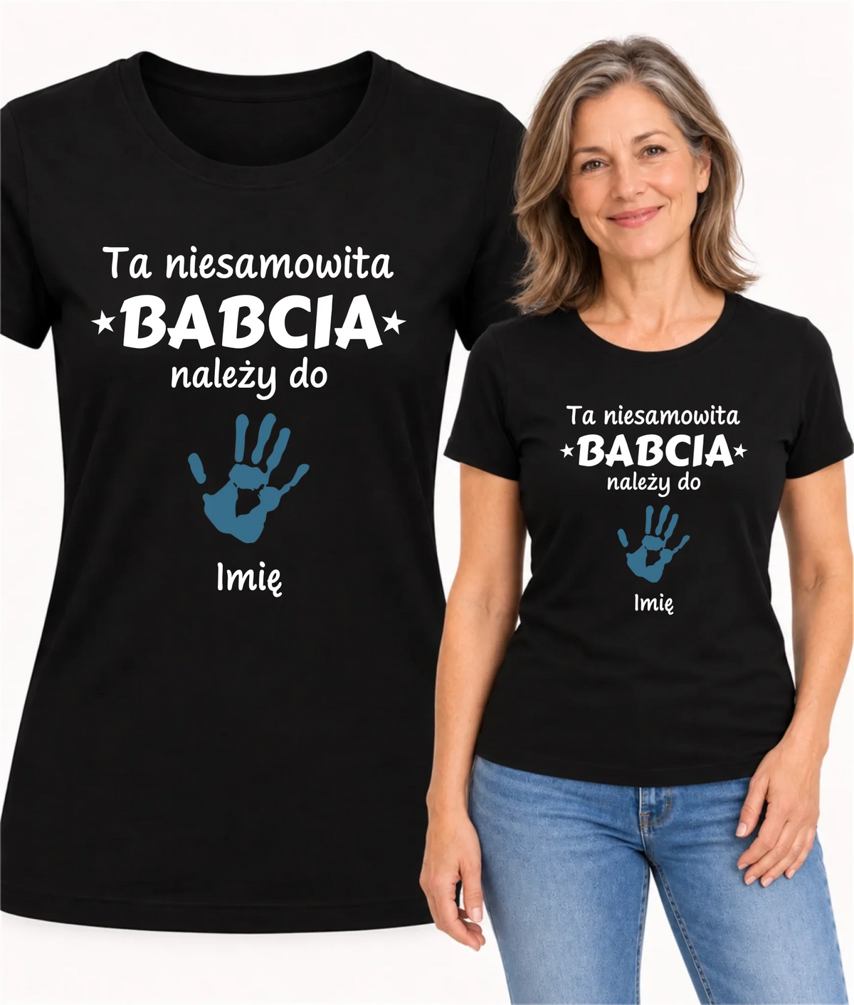 Koszulka dla babci - Babcia należy do wnuków 1–6 imion – personalizowana B33