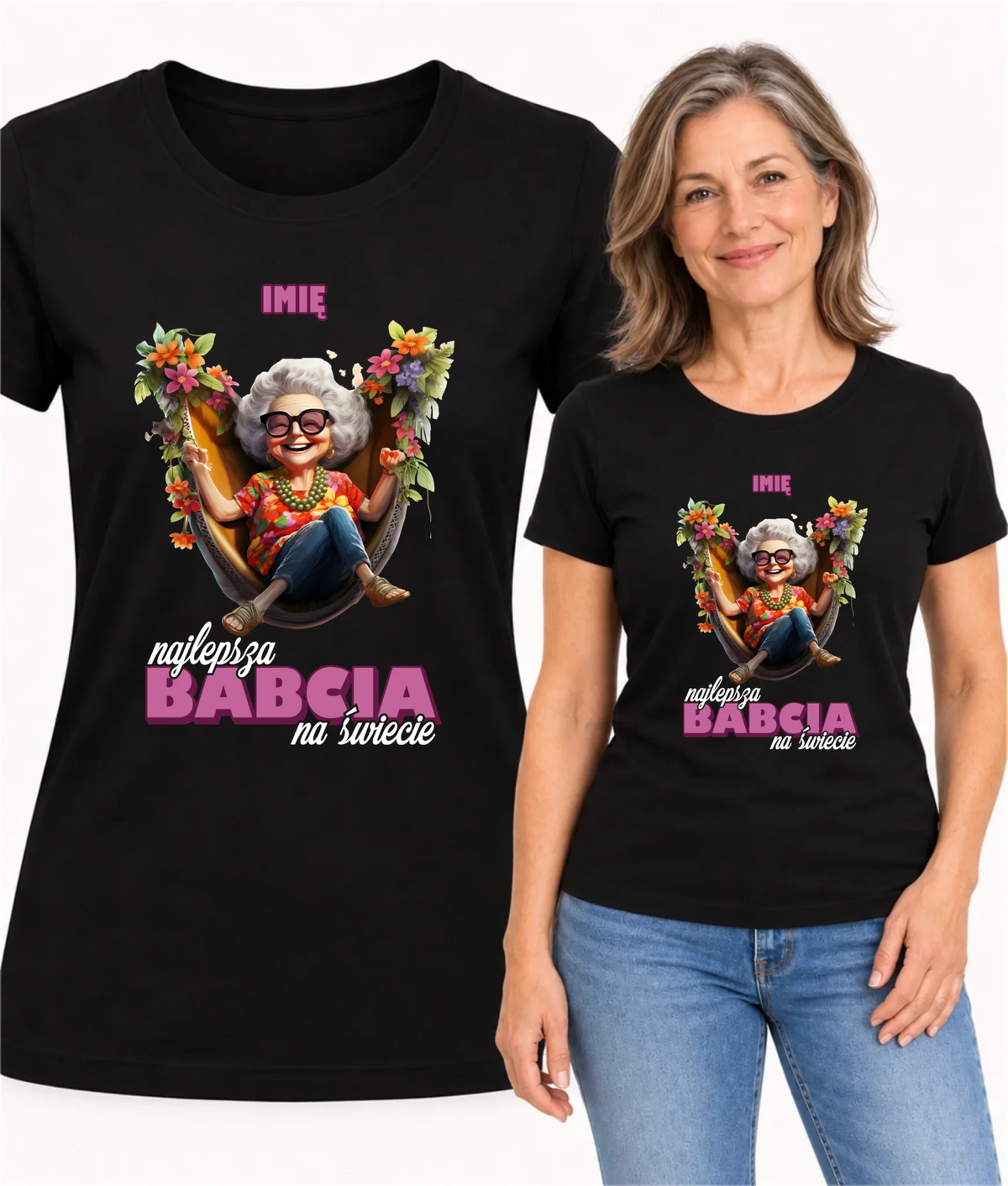 Koszulka dla babci - Najlepsza Babcia na świecie - personalizowana B14