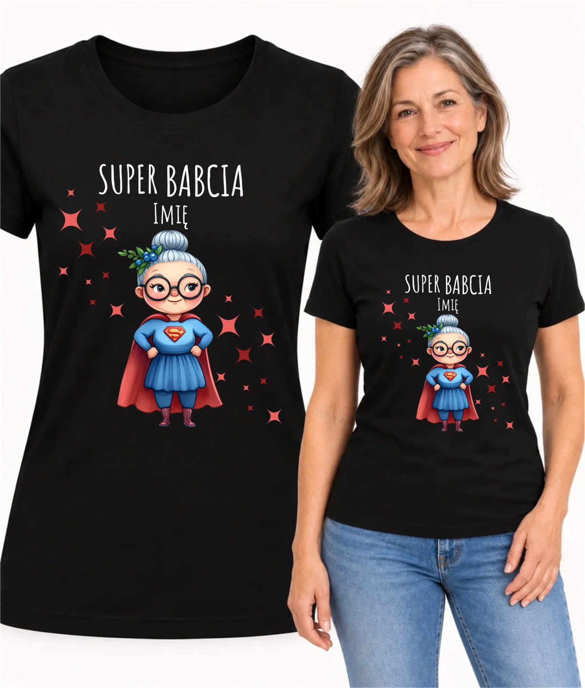 Koszulka dla babci - Super Babcia - personalizowana B02