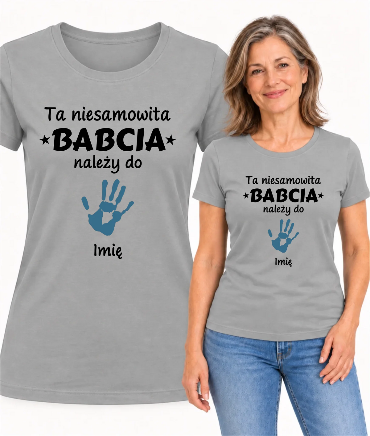 Koszulka dla babci - Babcia należy do wnuków 1–6 imion – personalizowana B33