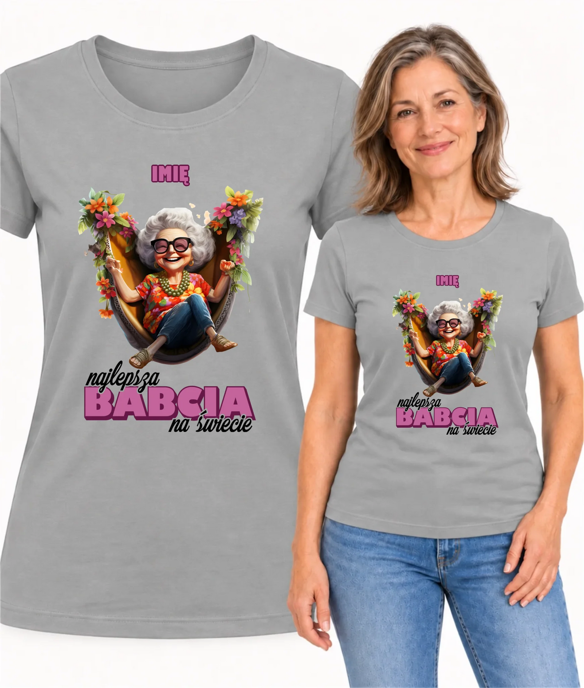 Koszulka dla babci - Najlepsza Babcia na świecie - personalizowana B14