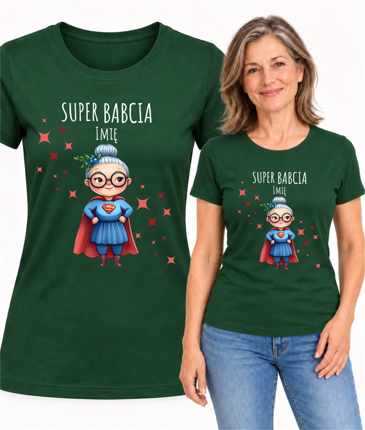 Koszulka dla babci - Super Babcia - personalizowana B02