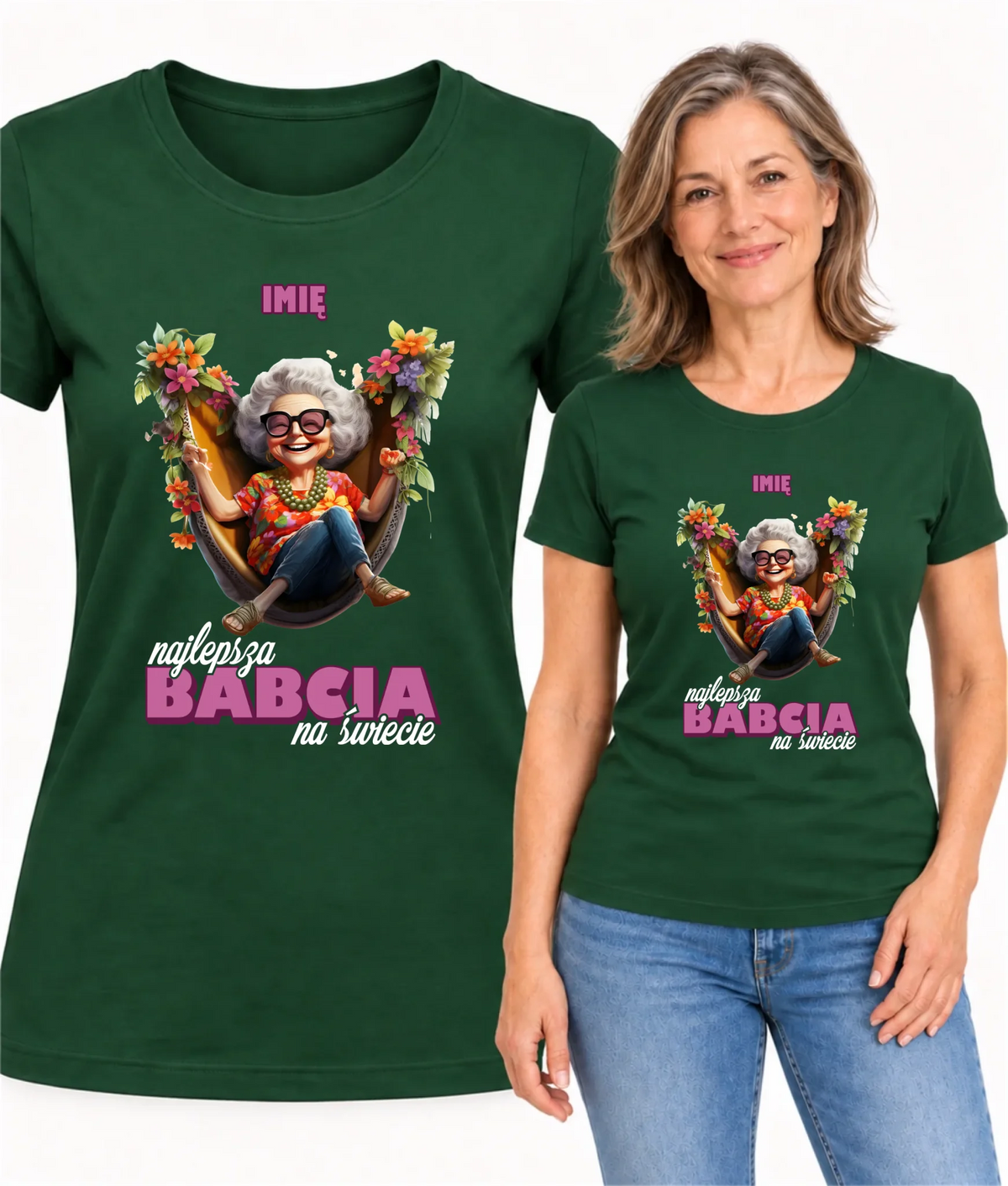 Koszulka dla babci - Najlepsza Babcia na świecie - personalizowana B14