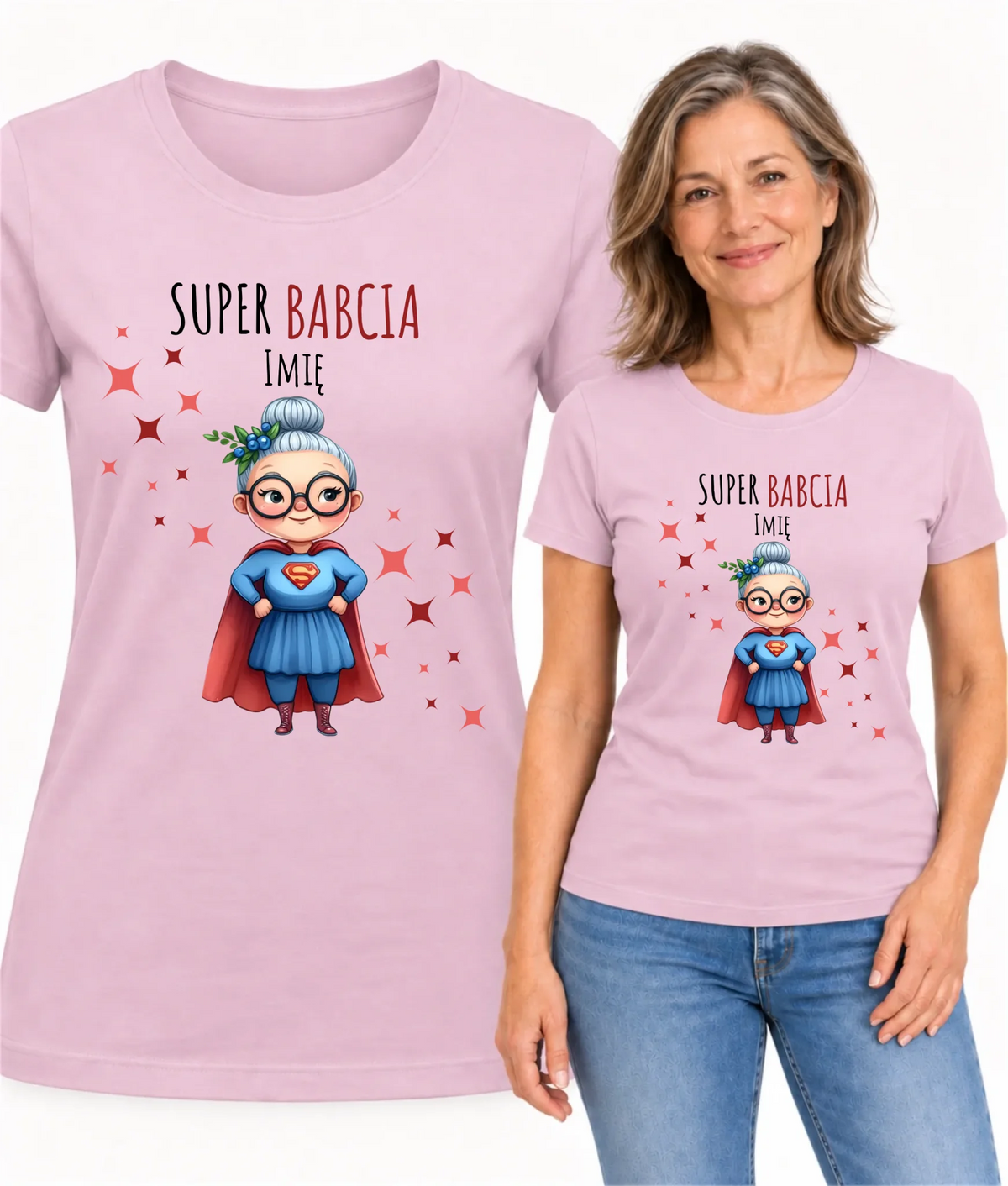 Koszulka dla babci - Super Babcia - personalizowana B02