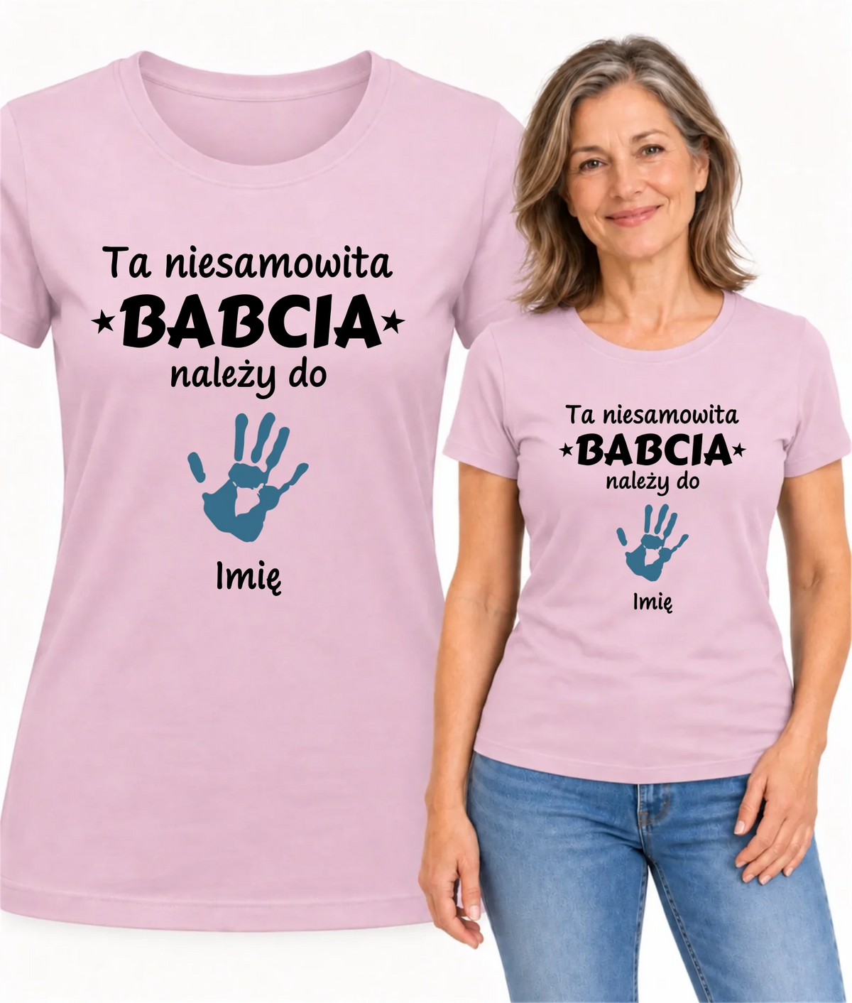 Koszulka dla babci - Babcia należy do wnuków 1–6 imion – personalizowana B33